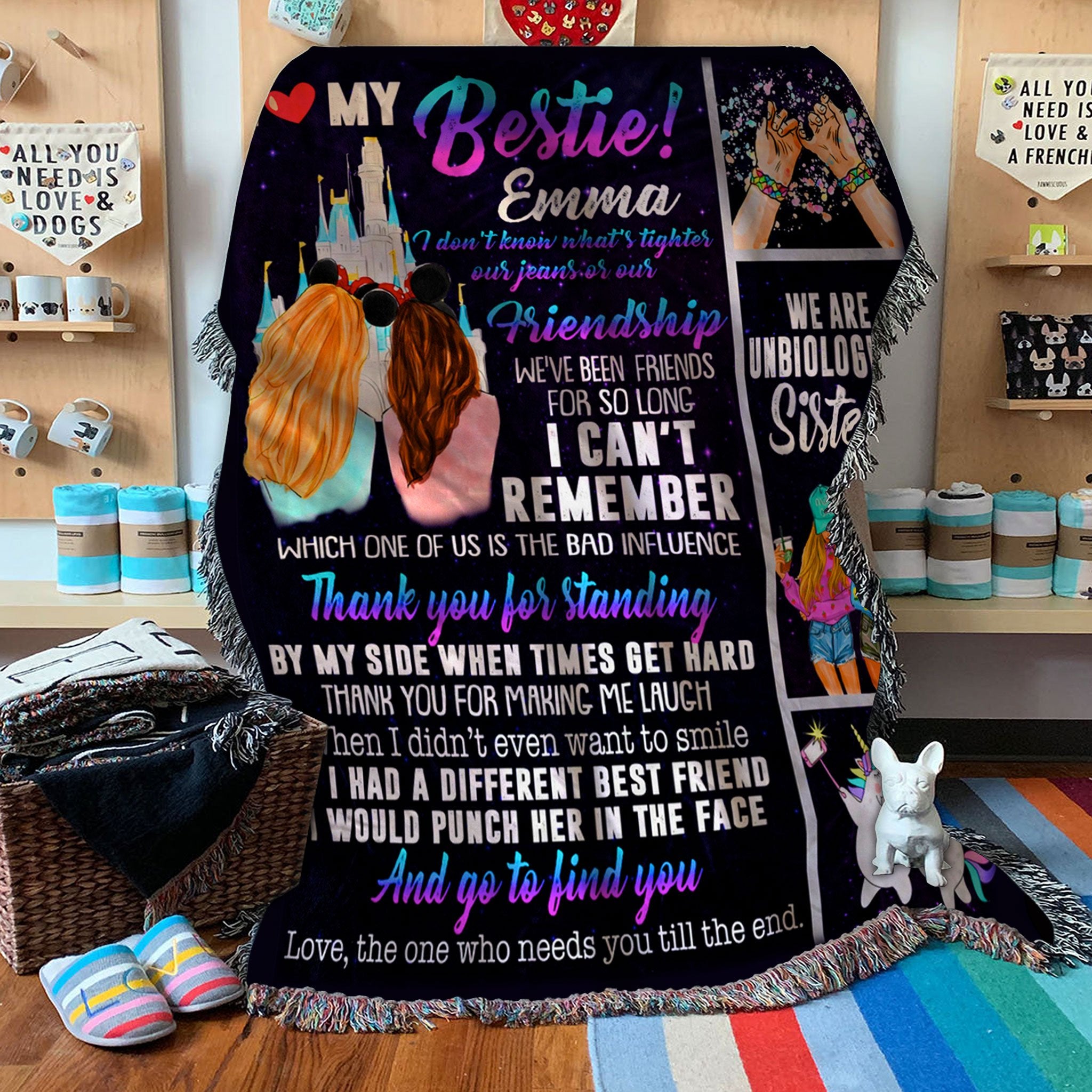 Custom Woven Blanket To My Bestie Personalized Name Woven Throw Blanket - 60x80-A Loves Gift