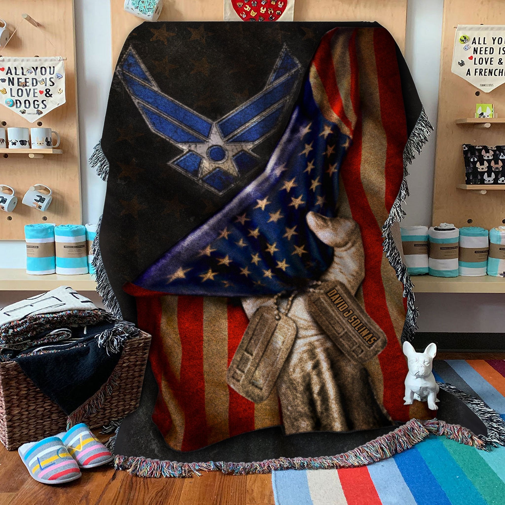 Custom Woven Blanket U.S. Air Force Personalized Woven Blanket - Woven Throw Blanket - 60x80-A Loves Gift