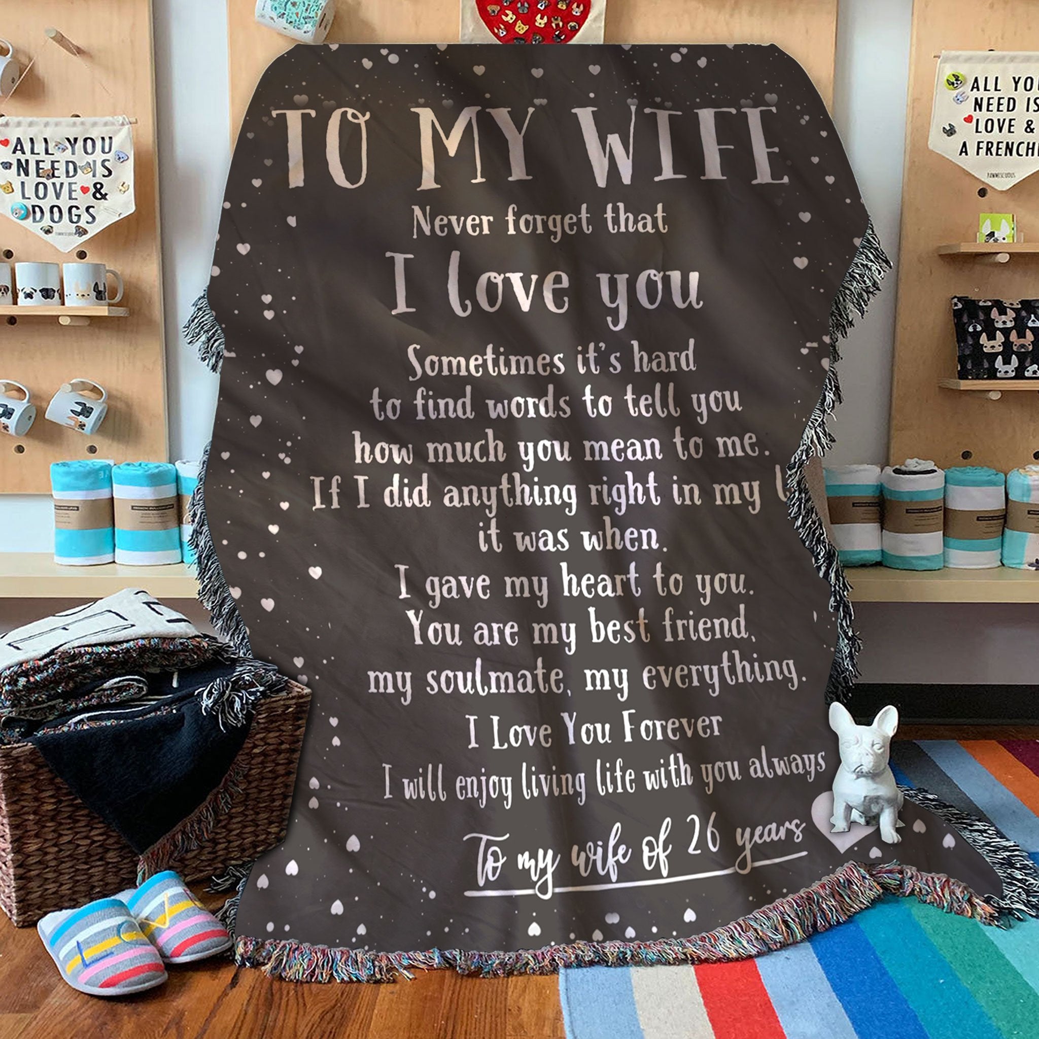 Custom Woven Blanket To My Wife Personalized Woven Blanket - Woven Throw Blanket - 60x80-A Loves Gift