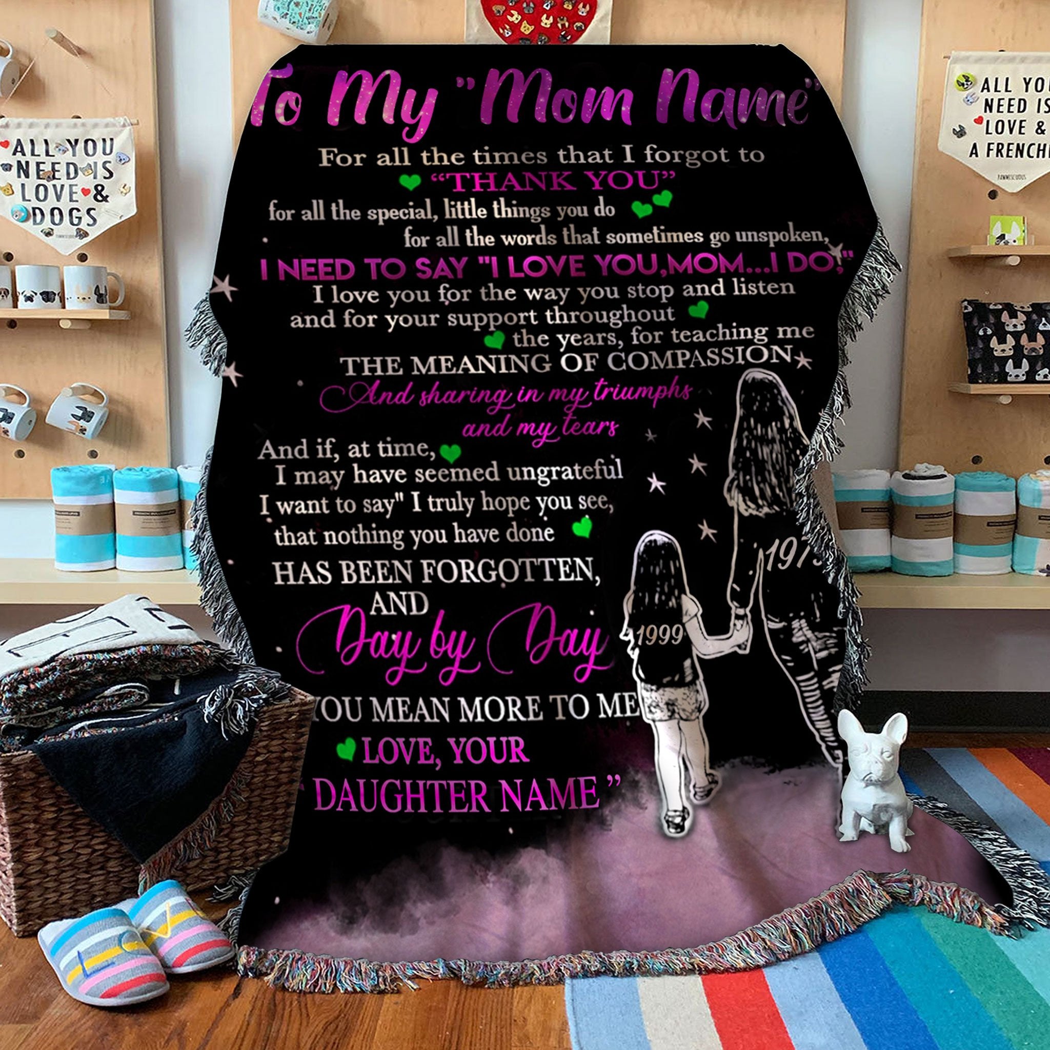 To My Mom Personalized Blanket WB56 Woven Blanket - 50x60-A Loves Gift