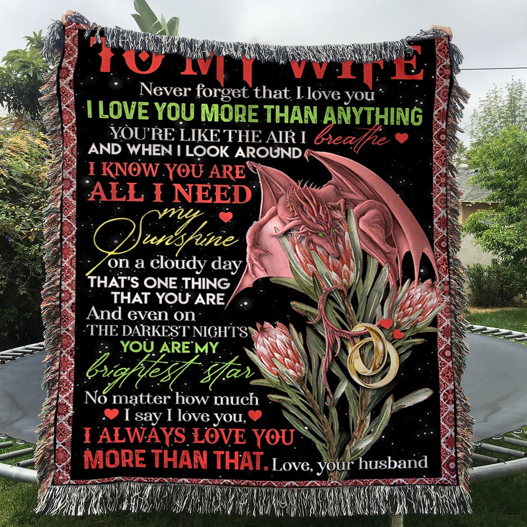 Custom Woven Blanket To My Wfie Woven Throw  Blanket - 50x60-A Loves Gift