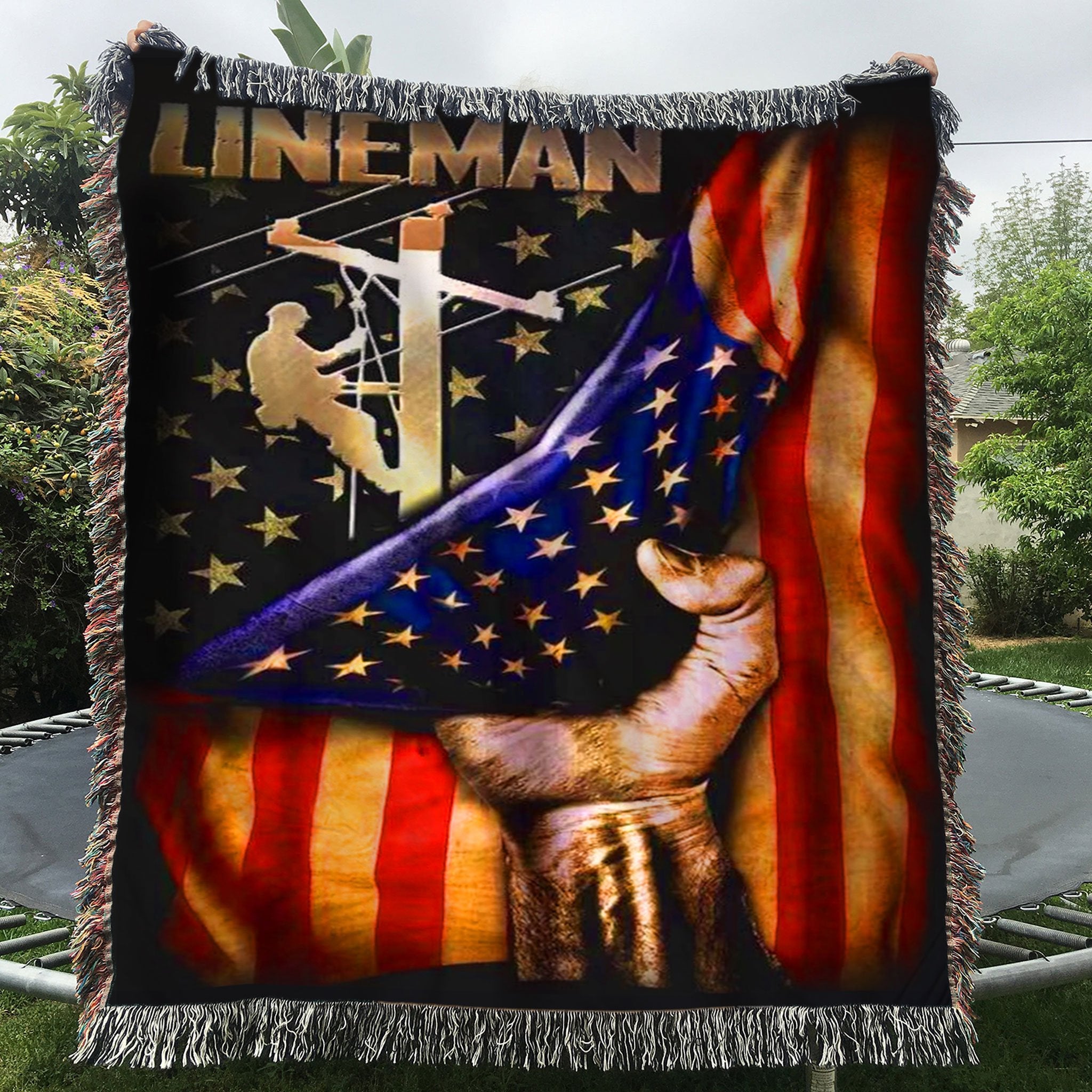 Custom Woven Blanket Lineman Woven Throw Blanket - 60x80-A Loves Gift