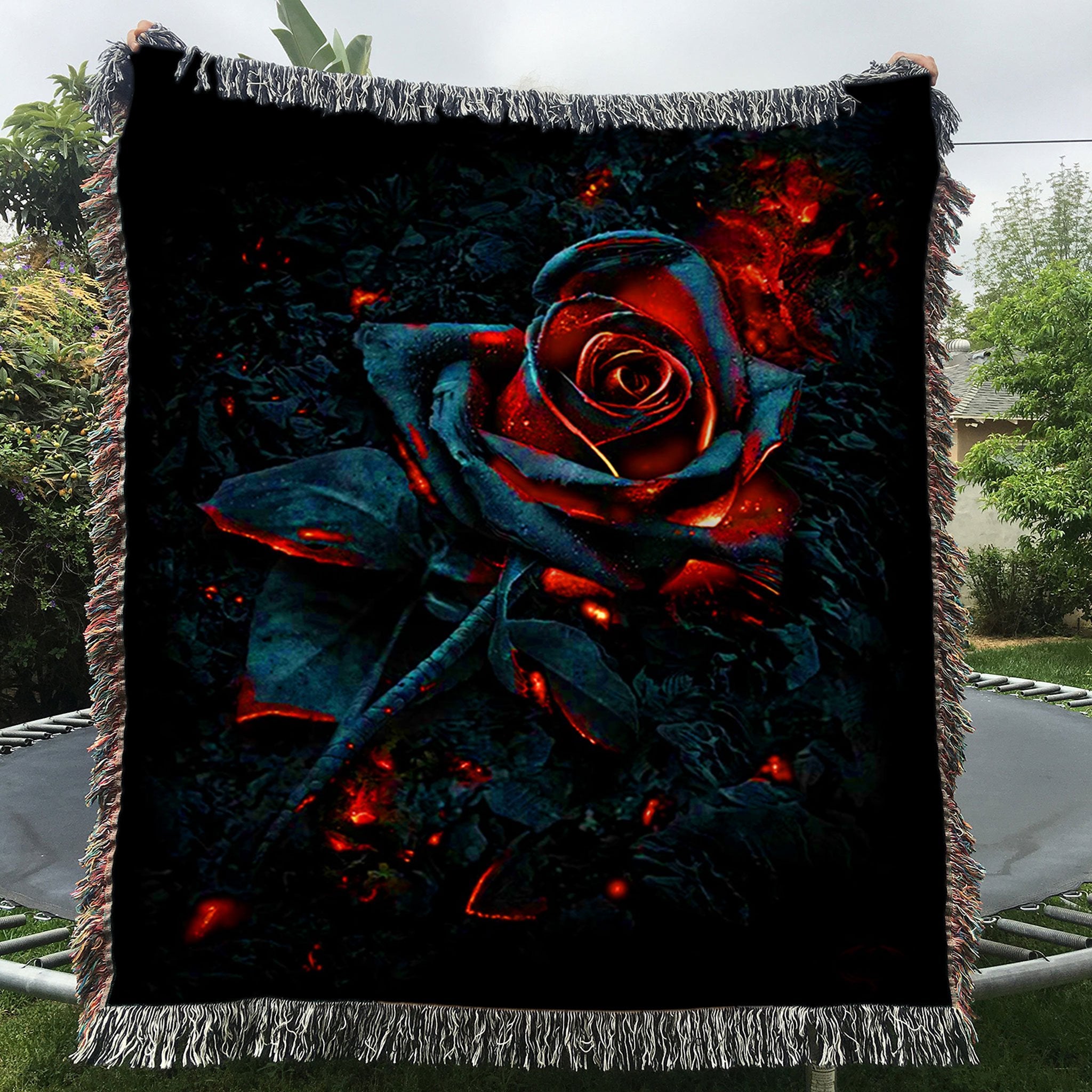 Custom Woven Blanket Burnt Rose Woven Throw Blanket - 60x80-A Loves Gift