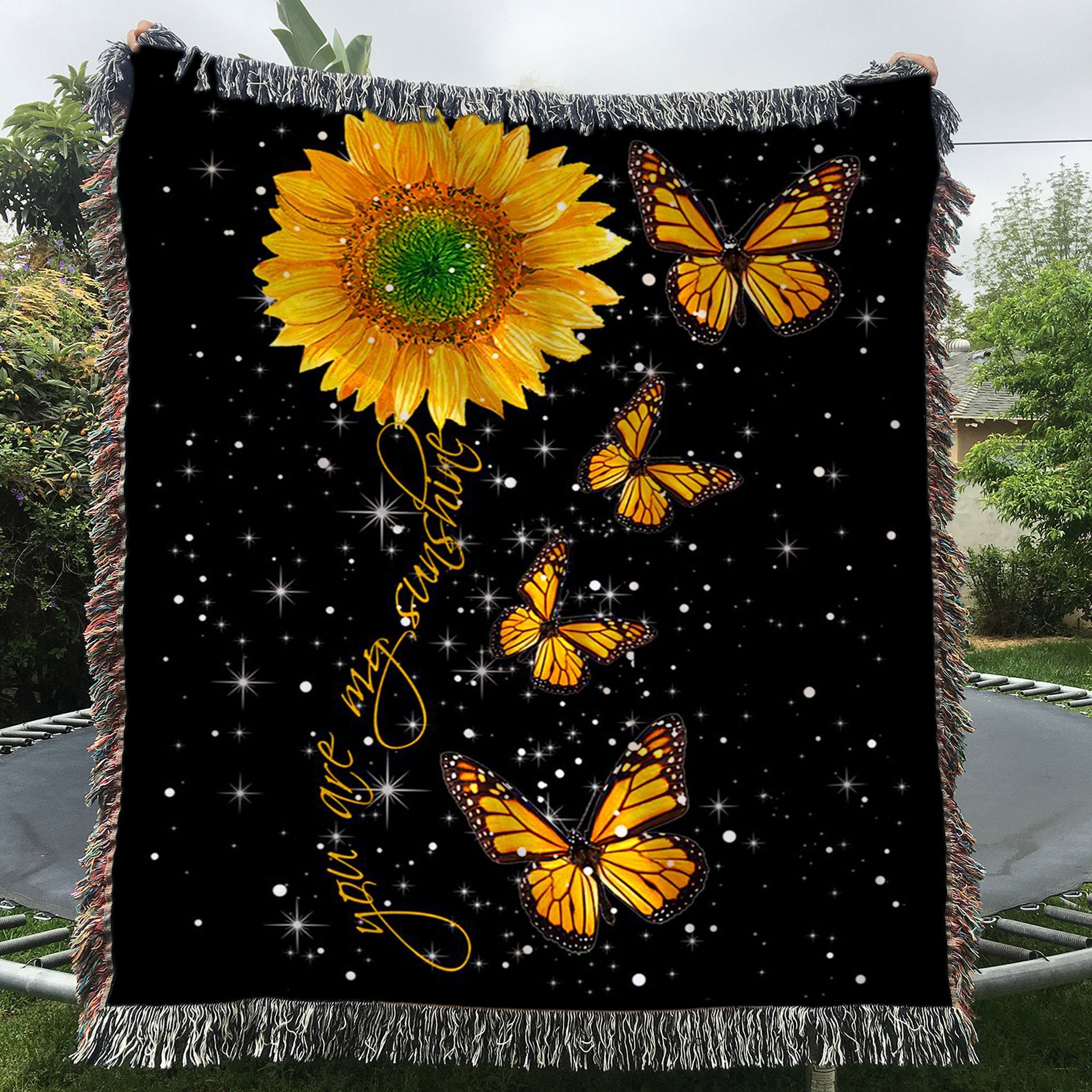 Custom Woven Blanket Butterfly You Are My SunShine Woven Throw Blanket - 60x80-A Loves Gift