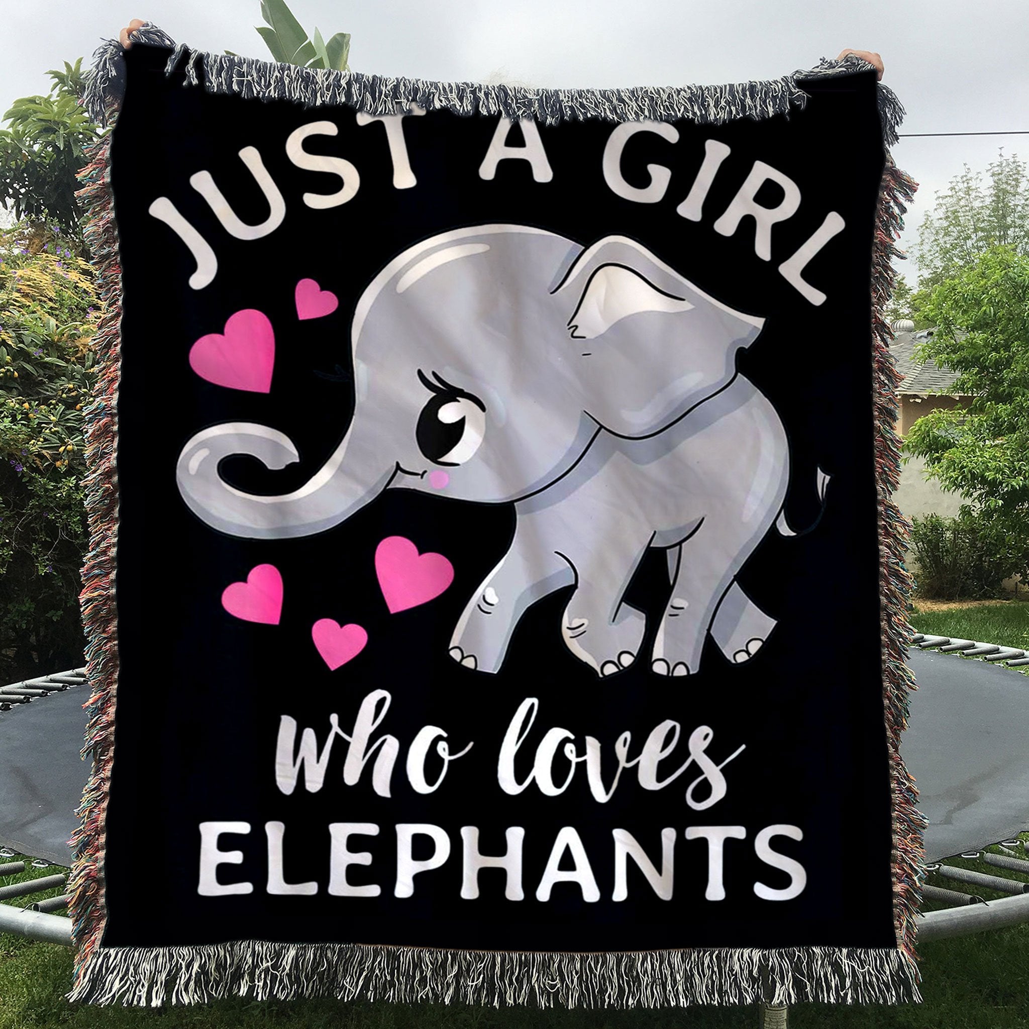 Custom Woven Blanket Just A Girl Who Loves Elephants Woven Throw Blanket - 50x60-A Loves Gift