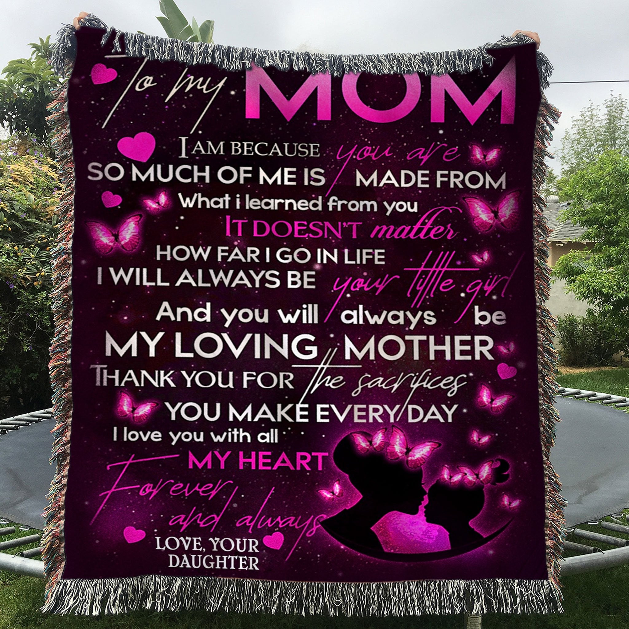 Custom Woven Blanket To My Mom Woven Throw Blanket - Gift for Mom - 60x80-A Loves Gift