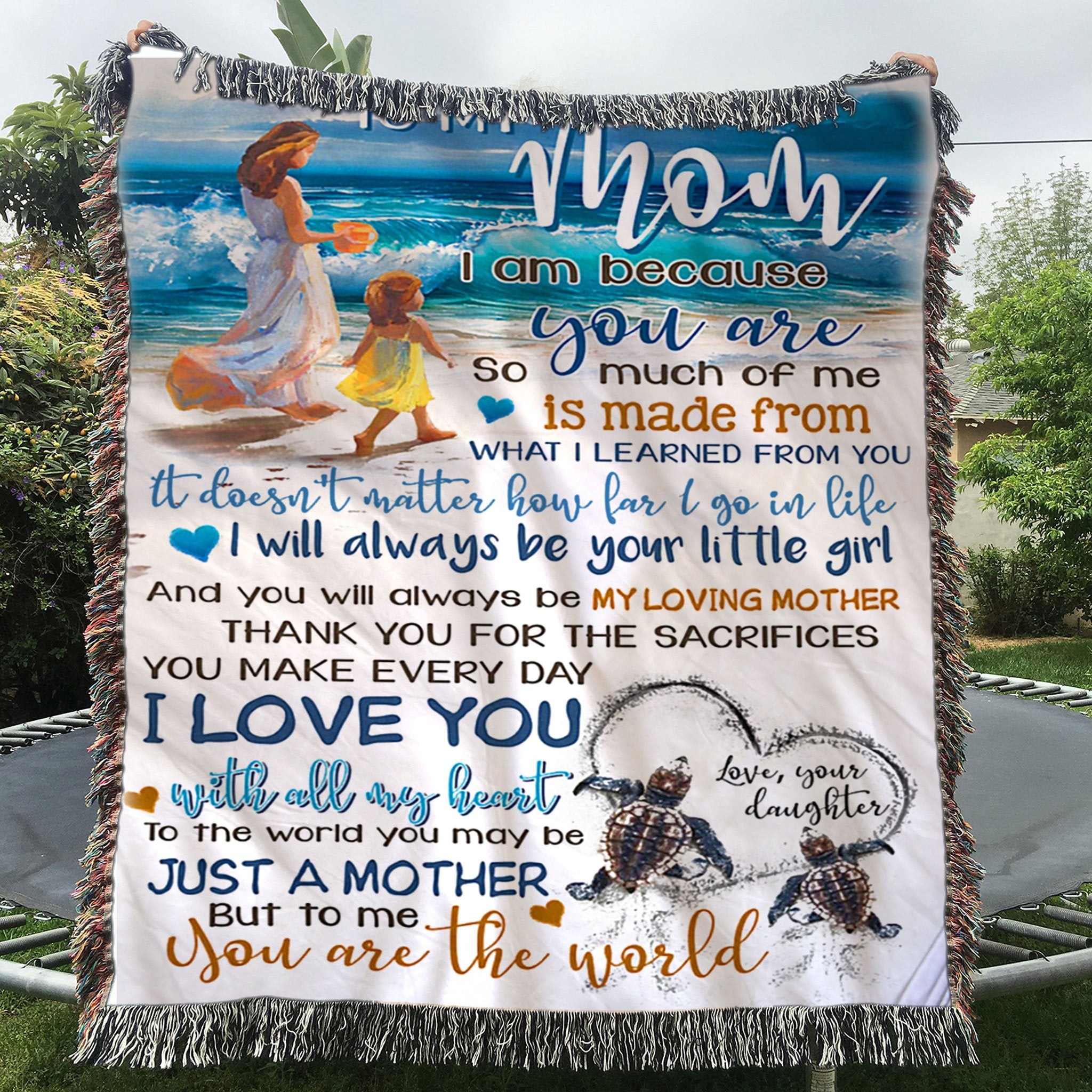 Custom Woven Blanket To My Mom Woven Throw Blanket - Gift for Mom - 50x60-A Loves Gift