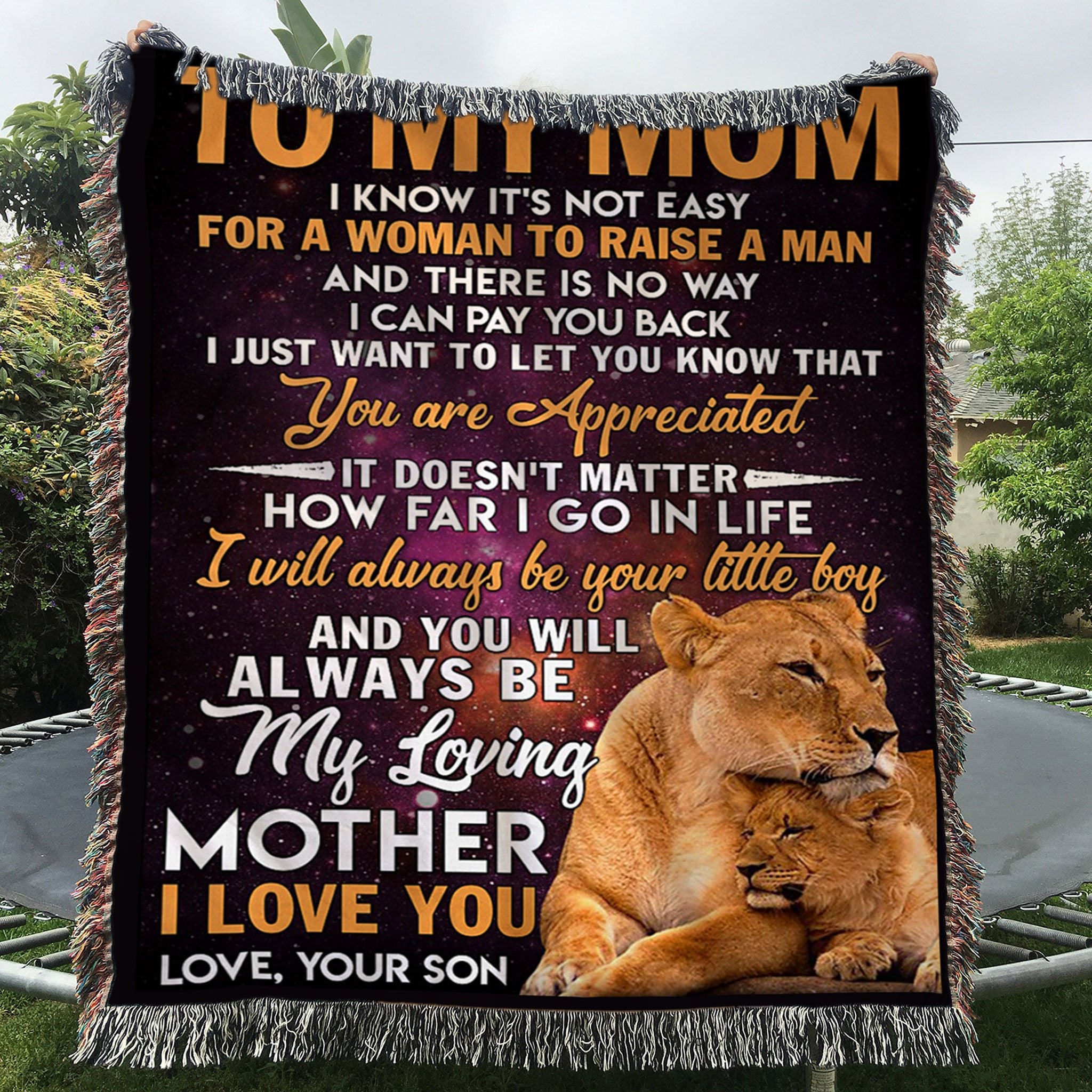 Custom Woven Blanket Lion To My Mom Woven Throw Blanket - 60x80-A Loves Gift