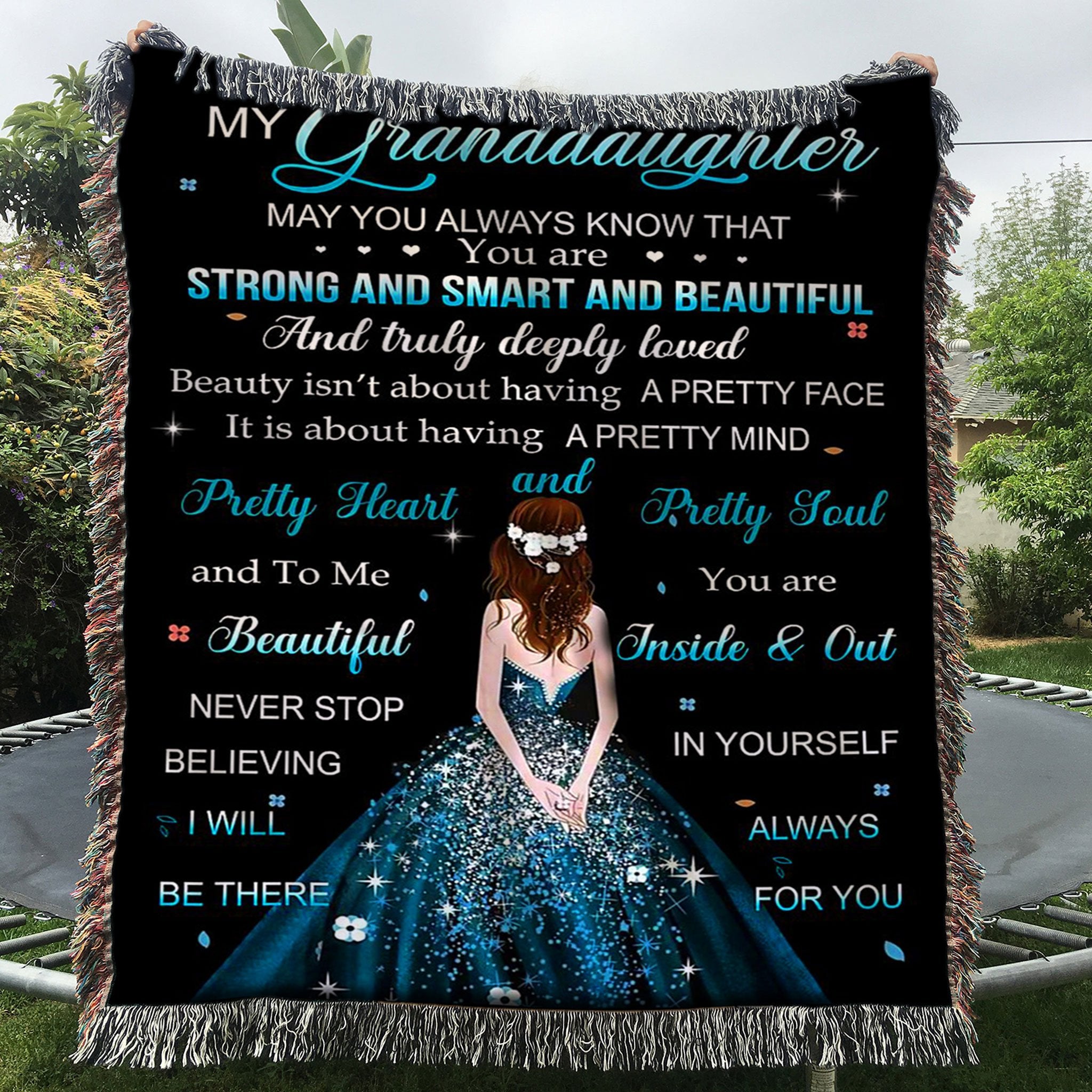 Custom Woven Blanket To My Granddaughter Woven Throw Blanket - 60x80-A Loves Gift