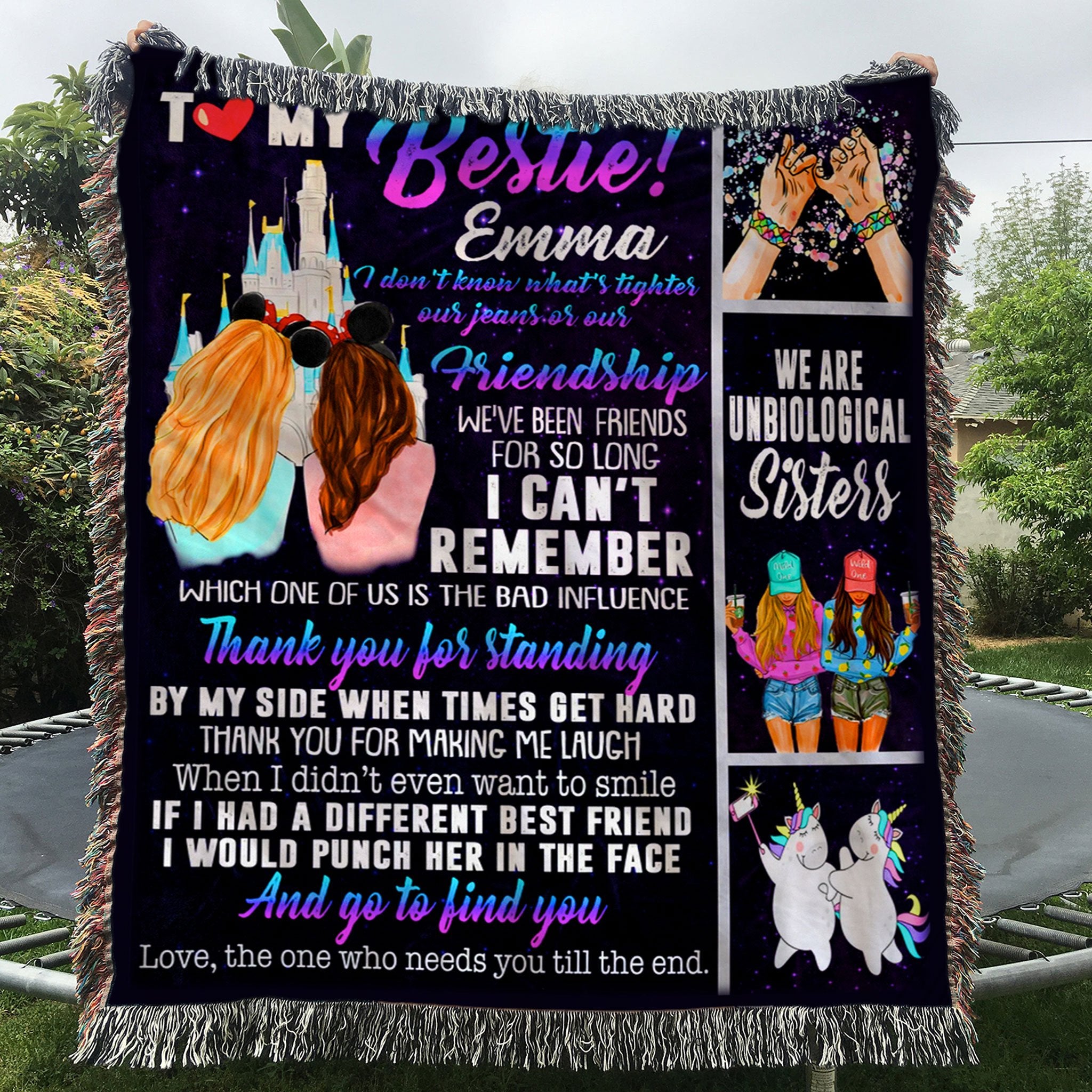 Custom Woven Blanket To My Bestie Personalized Name Woven Throw Blanket - 60x80-A Loves Gift