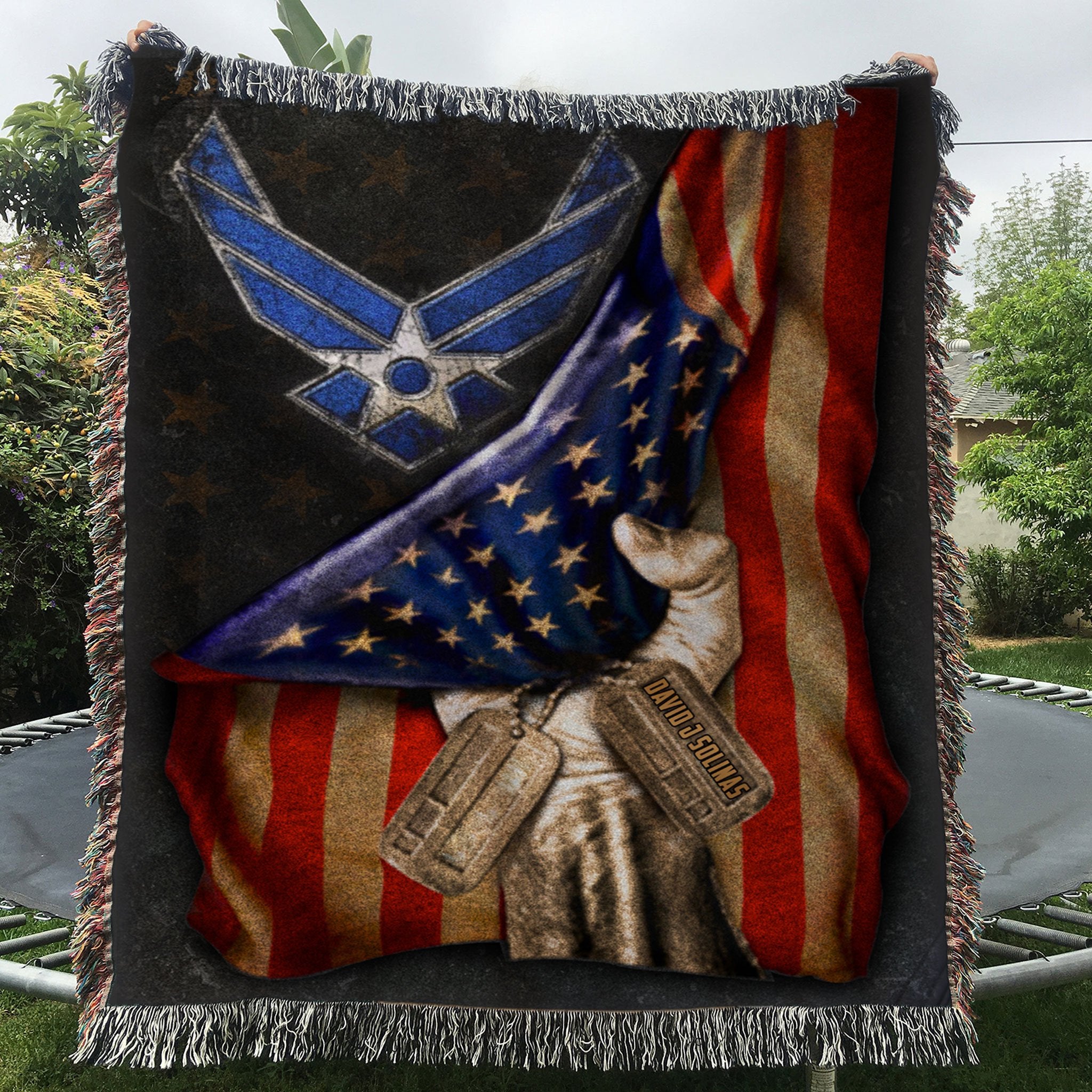 Custom Woven Blanket U.S. Air Force Personalized Woven Blanket - Woven Throw Blanket - 60x80-A Loves Gift