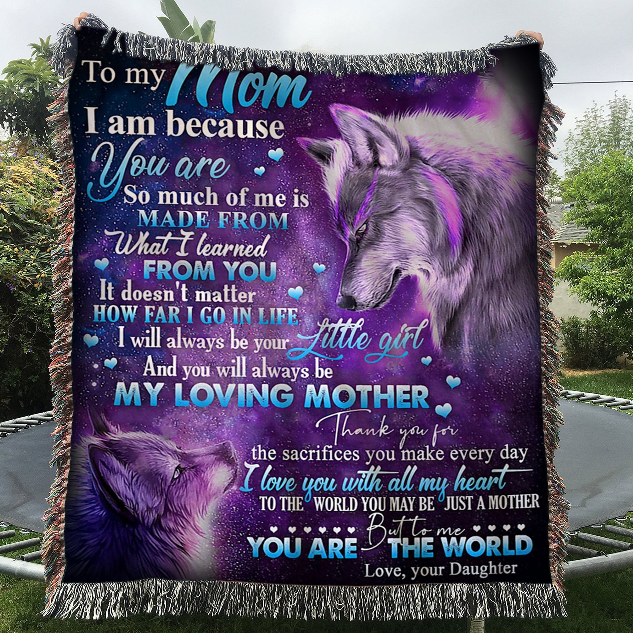 Custom Woven Blanket Wolf To My Mom Blanket - Gift for Mom - Woven Throw Blanket - 60x80-A Loves Gift