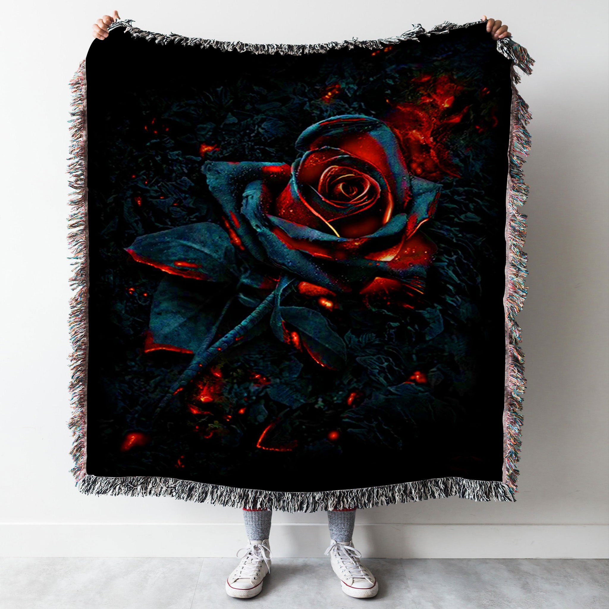 Custom Woven Blanket Burnt Rose Woven Throw Blanket - 60x80-A Loves Gift