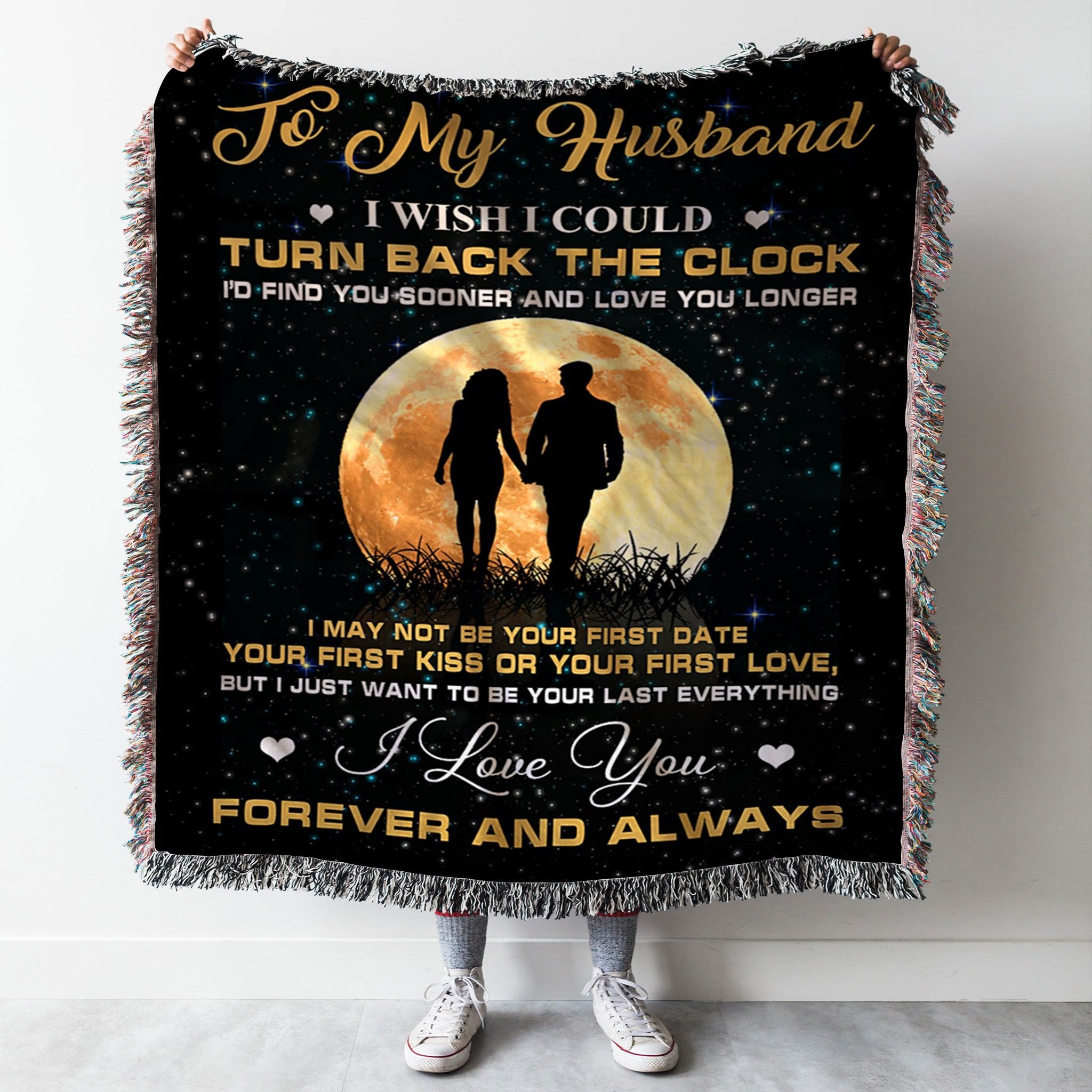Custom Woven Blanket To My Husband Woven Throw Blanket - Gift for Husband - 50x60-A Loves Gift