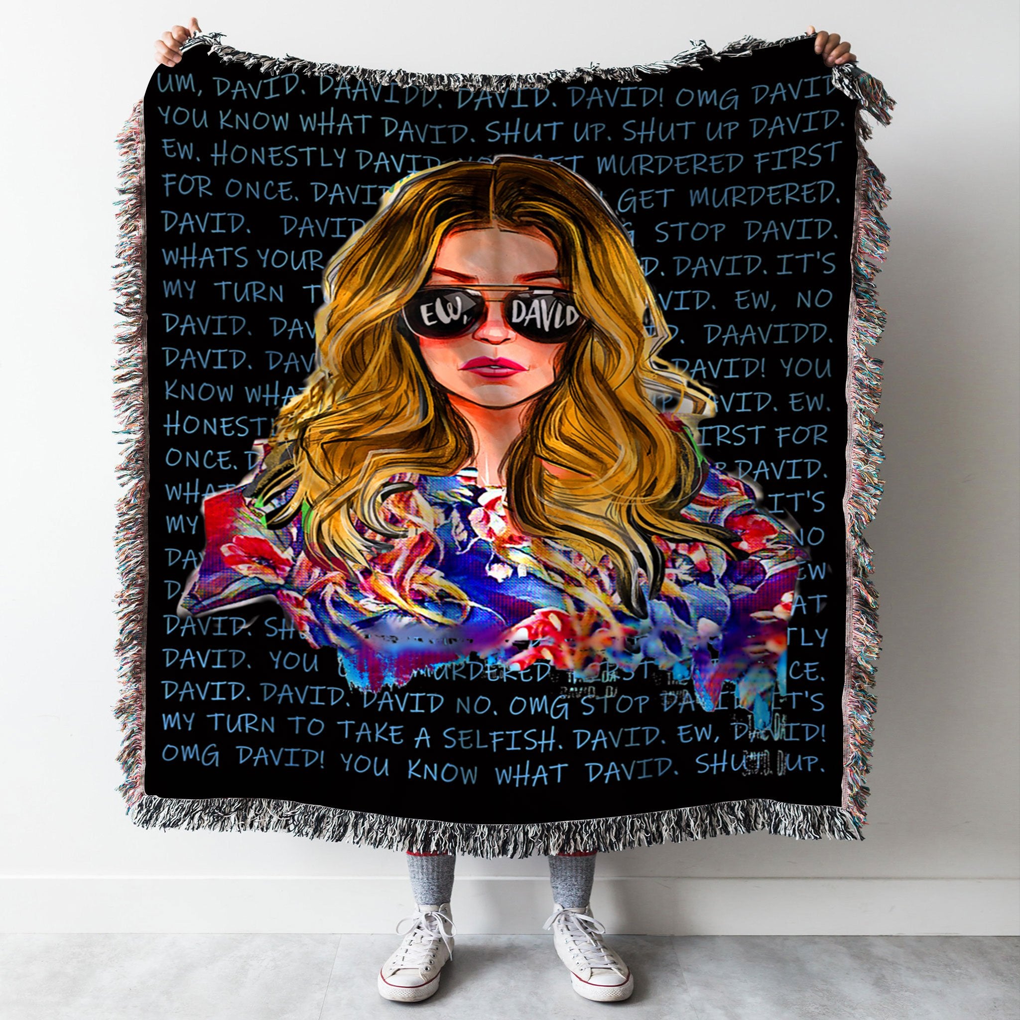 Custom Woven Blanket Alexis Ew,David Woven Throw Blanket - 60x80-A Loves Gift