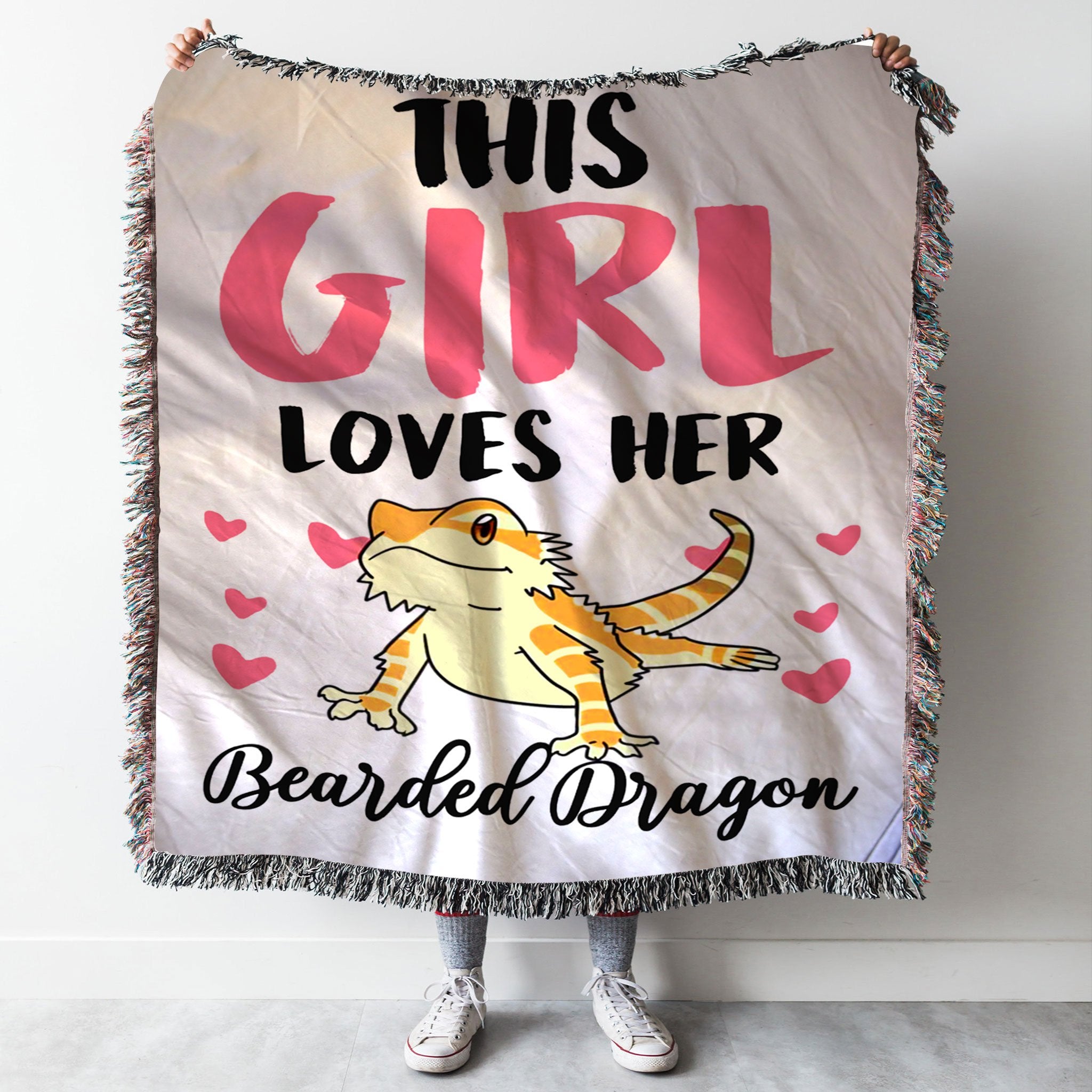Custom Woven Blanket Bearded Dragon Woven Throw Blanket - 50x60-A Loves Gift