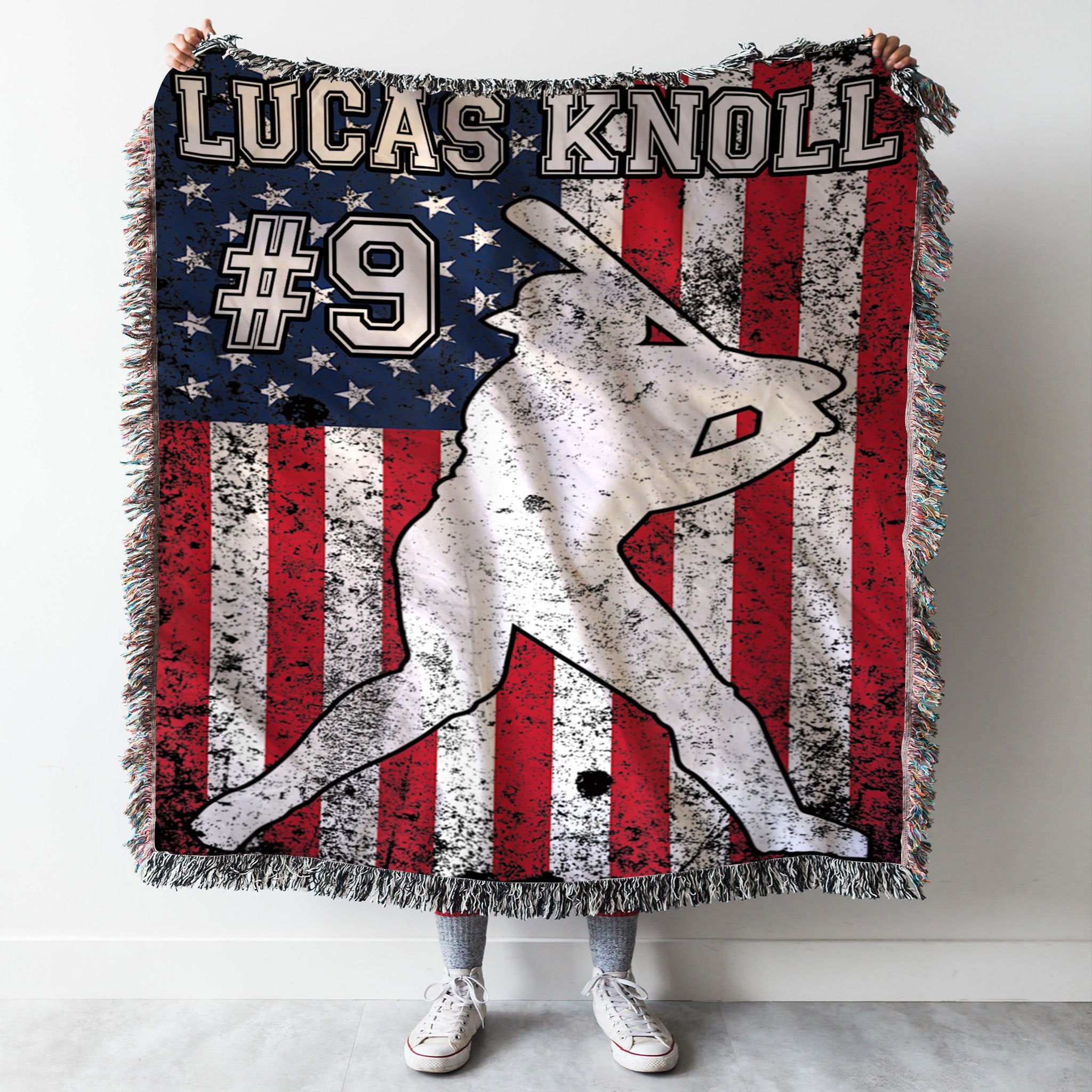 Custom Woven Blanket Baseball Personalized Woven Throw Blanket - 60x80-A Loves Gift