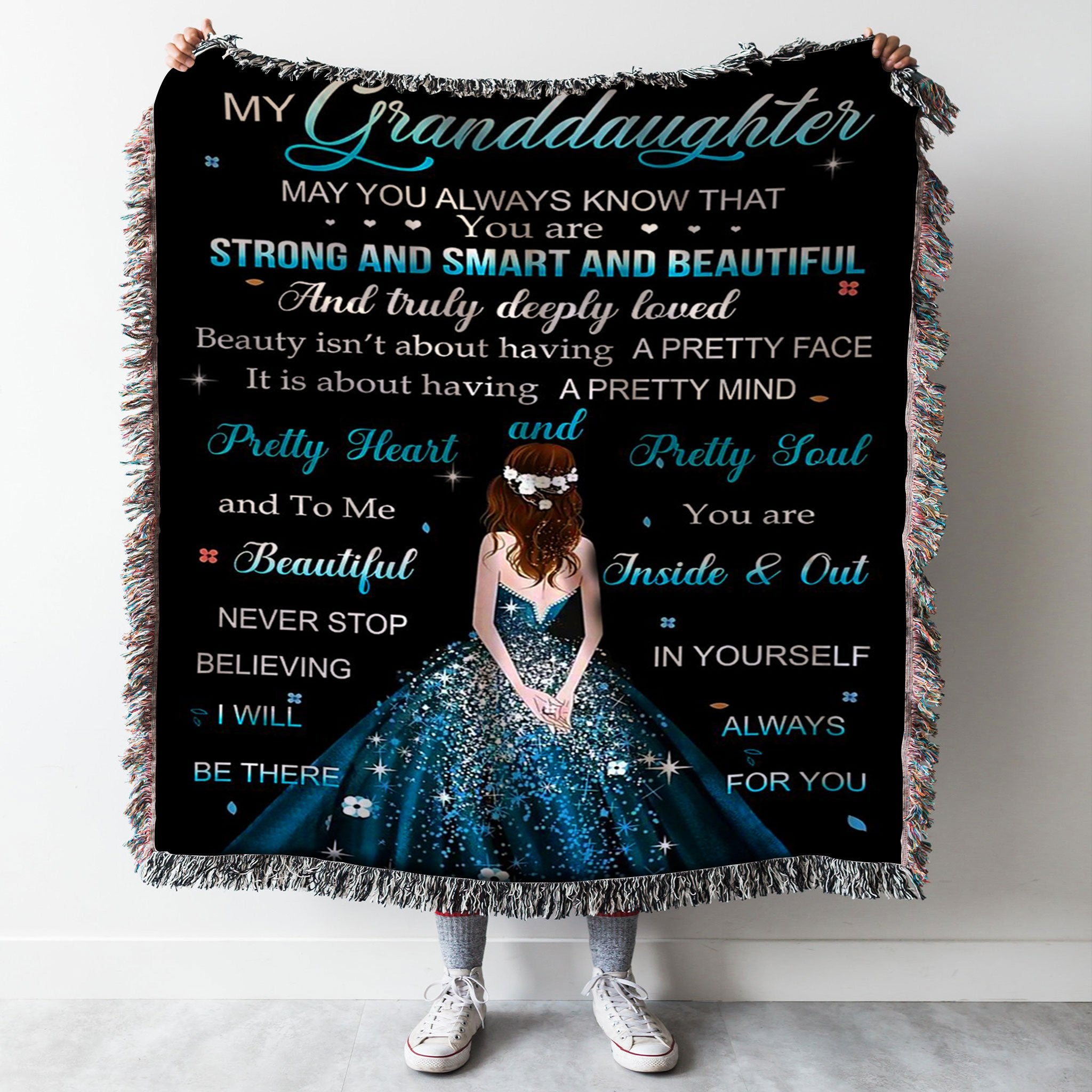 Custom Woven Blanket To My Granddaughter Woven Throw Blanket - 60x80-A Loves Gift