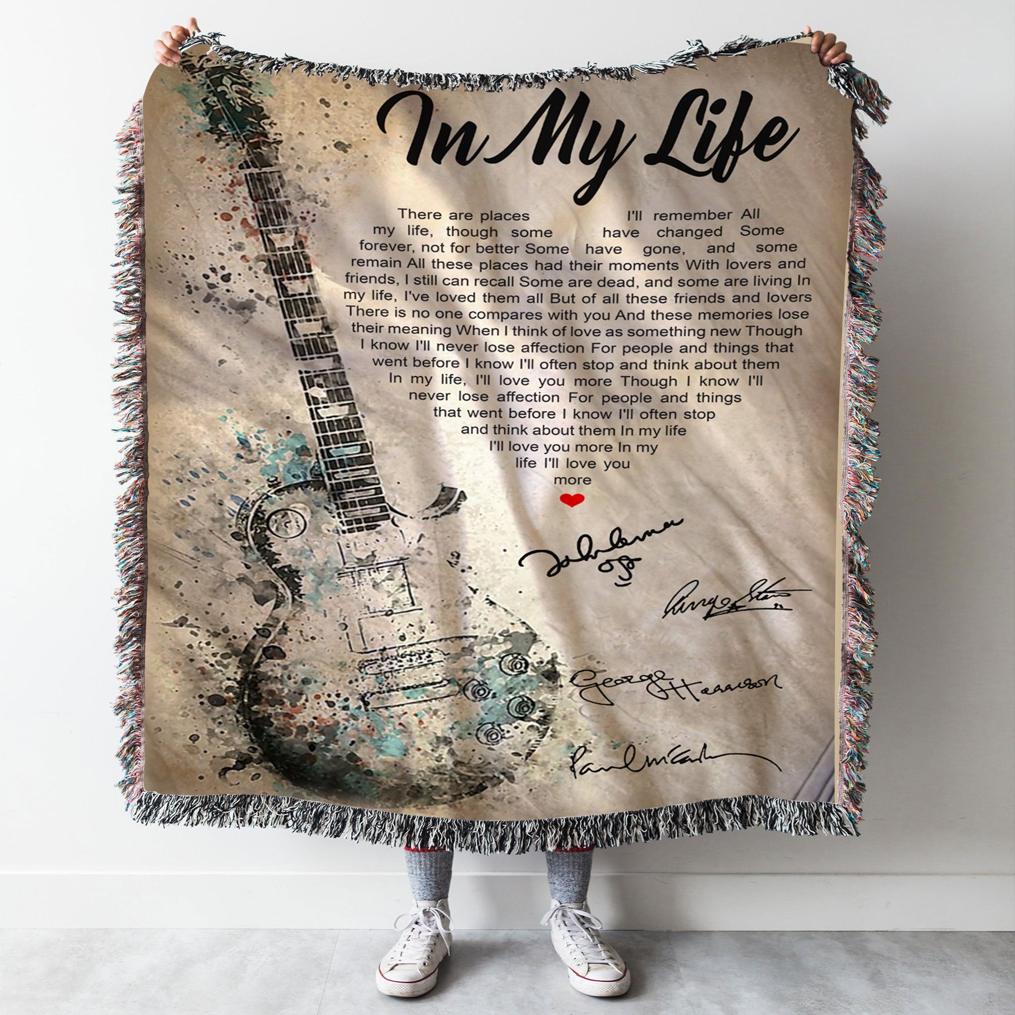 Custom Woven Blanket In My Life The Beatles Woven Throw Blanket - 50x60-A Loves Gift