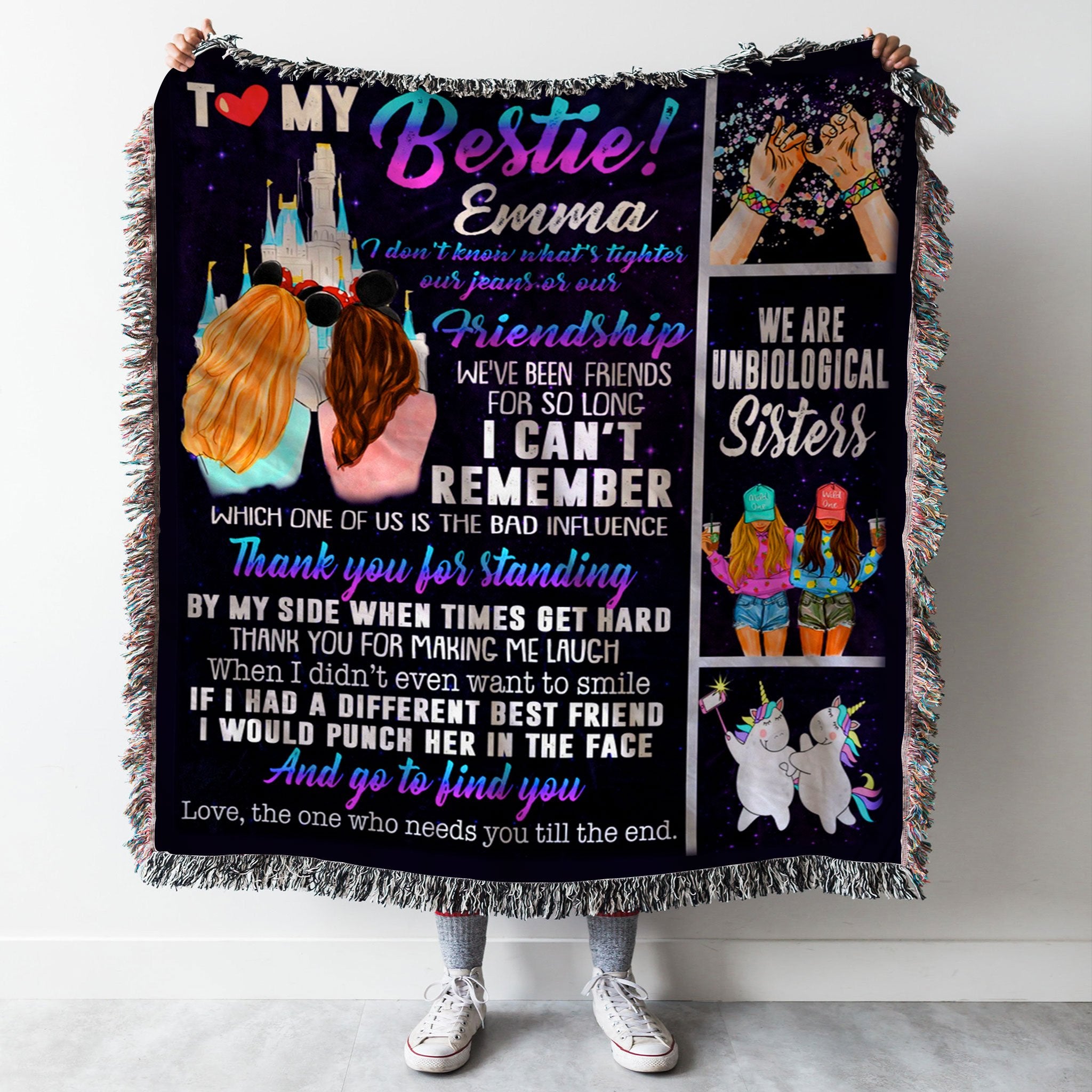 Custom Woven Blanket To My Bestie Personalized Name Woven Throw Blanket - 60x80-A Loves Gift