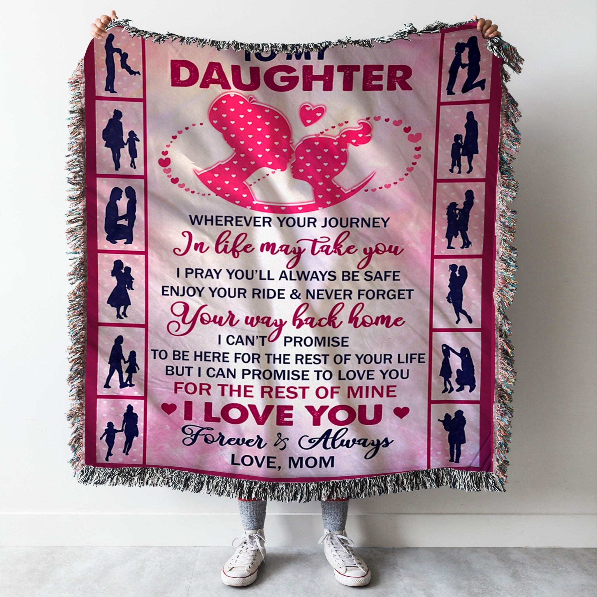 Custom Woven Blanket To My Daughter Woven Throw Blanket - Gift for Daughter - 50x60-A Loves Gift