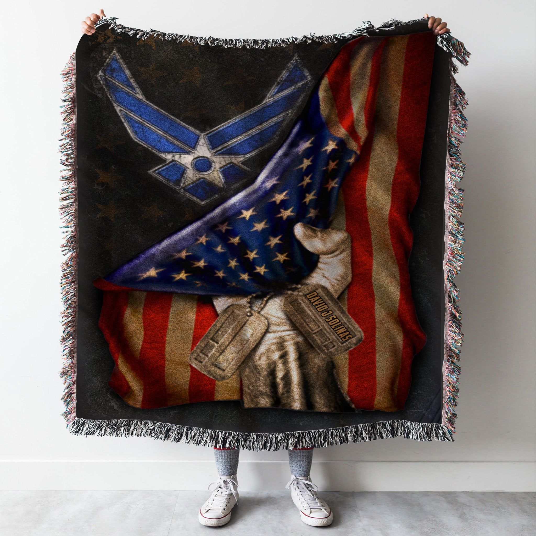 Custom Woven Blanket U.S. Air Force Personalized Woven Blanket - Woven Throw Blanket - 60x80-A Loves Gift