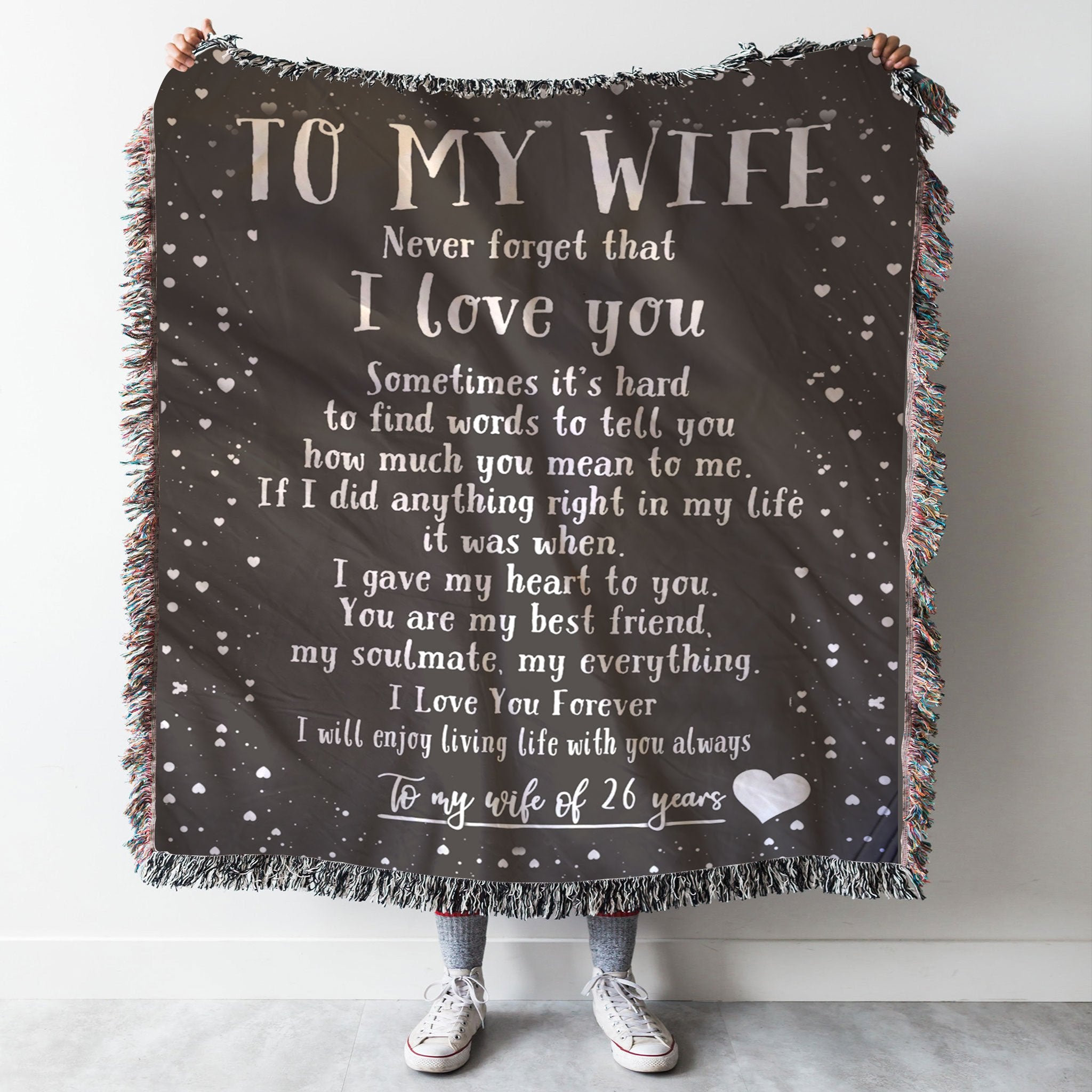 Custom Woven Blanket To My Wife Personalized Woven Blanket - Woven Throw Blanket - 60x80-A Loves Gift