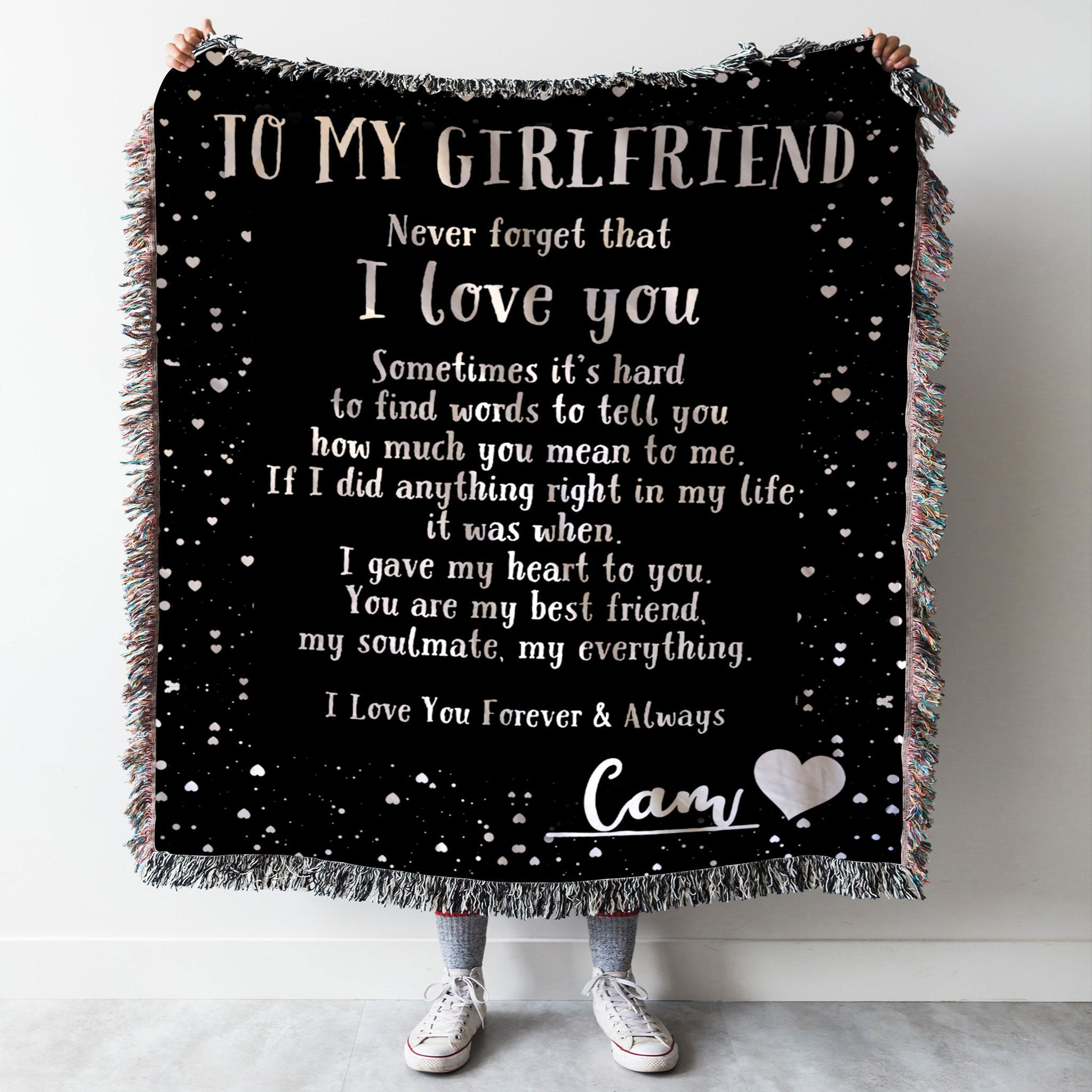 Custom Woven Blanket To My Girlfriend Personalized Woven Throw Blanket - 50x60-A Loves Gift