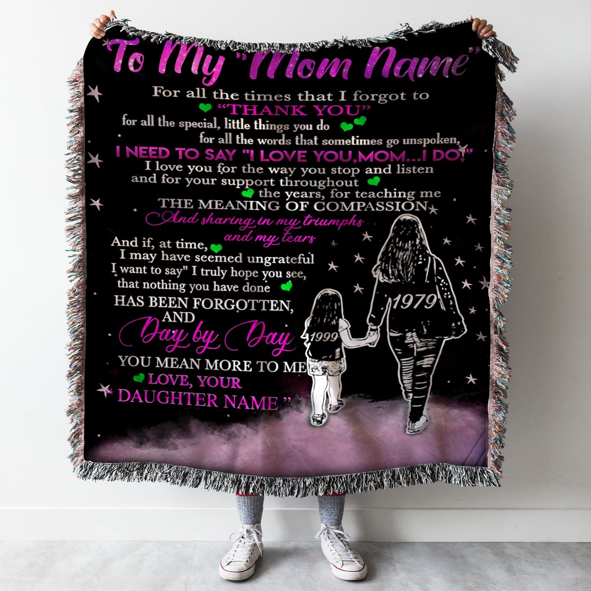 To My Mom Personalized Blanket WB56 Woven Blanket - 50x60-A Loves Gift