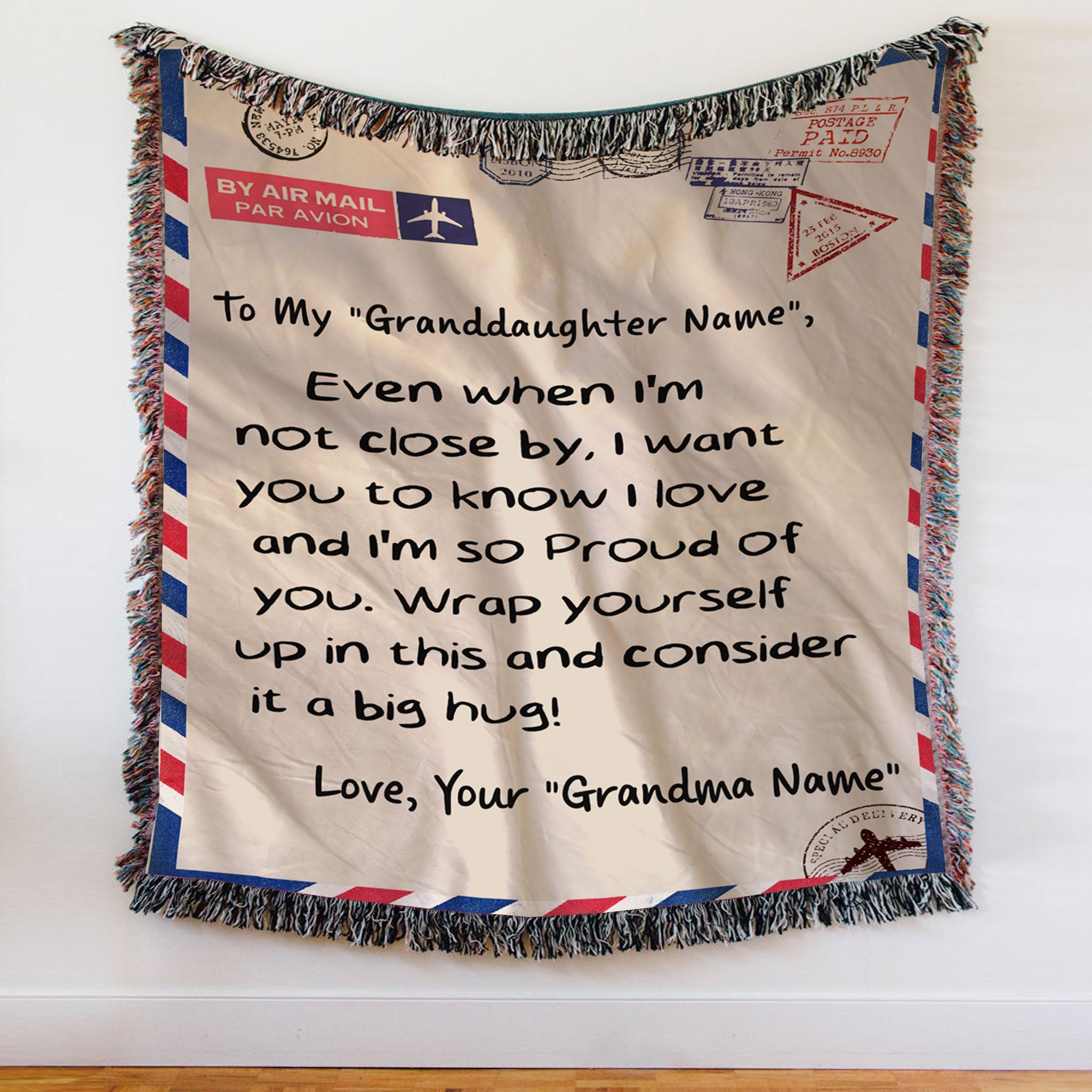 Custom Blanket Letter Personalized Name Grandma To My Granddaughter Blanket - Gift For Granddaughter-A Loves Gift