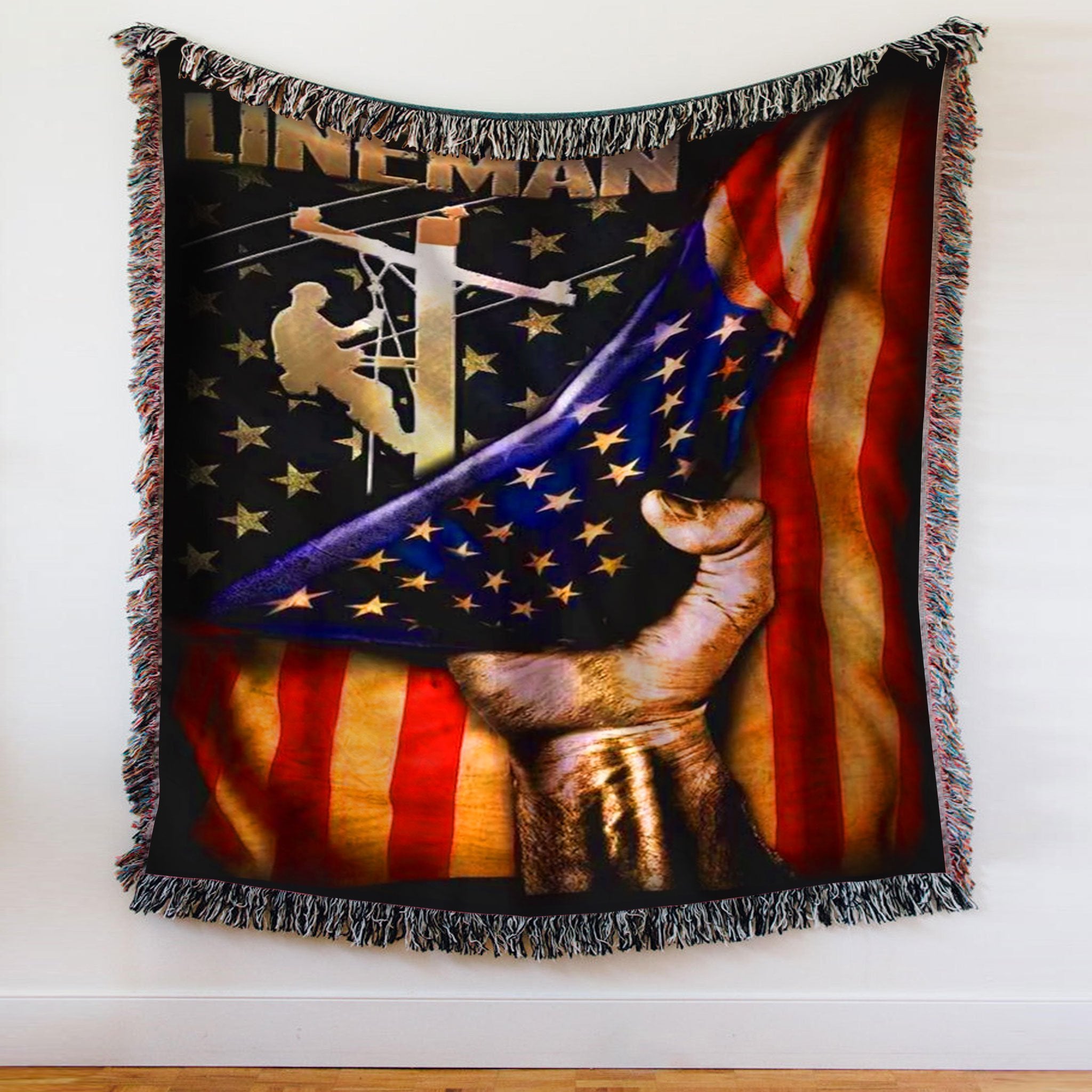 Custom Woven Blanket Lineman Woven Throw Blanket - 60x80-A Loves Gift