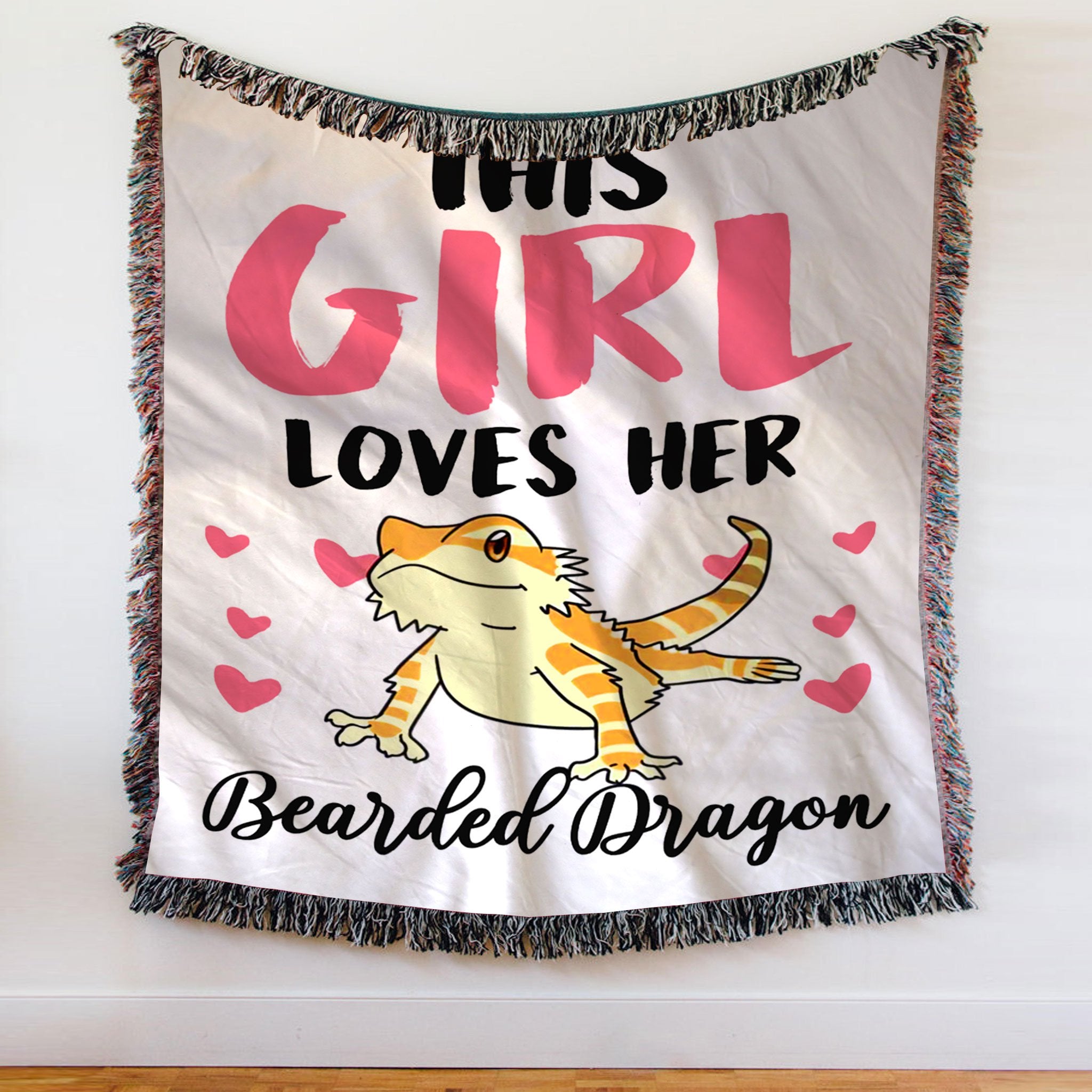 Custom Woven Blanket Bearded Dragon Woven Throw Blanket - 50x60-A Loves Gift