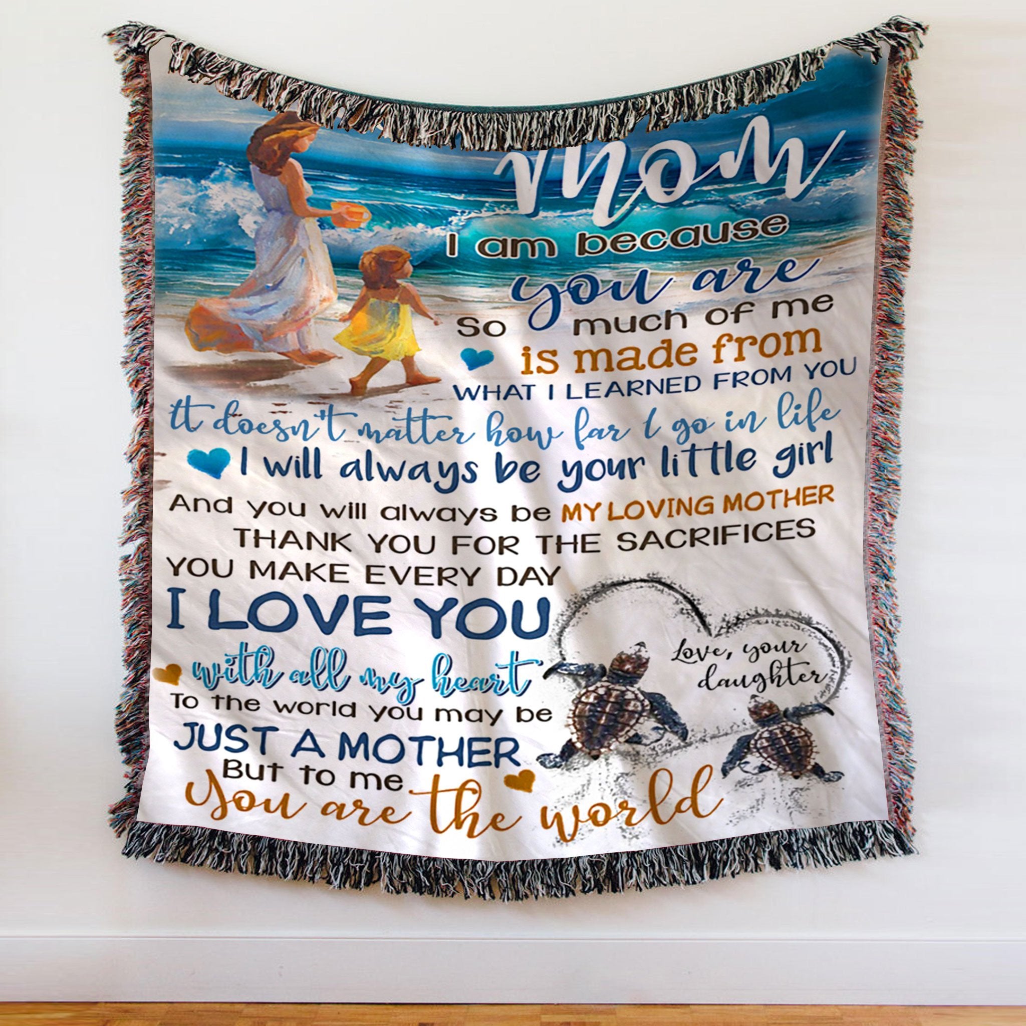 Custom Woven Blanket To My Mom Woven Throw Blanket - Gift for Mom - 50x60-A Loves Gift