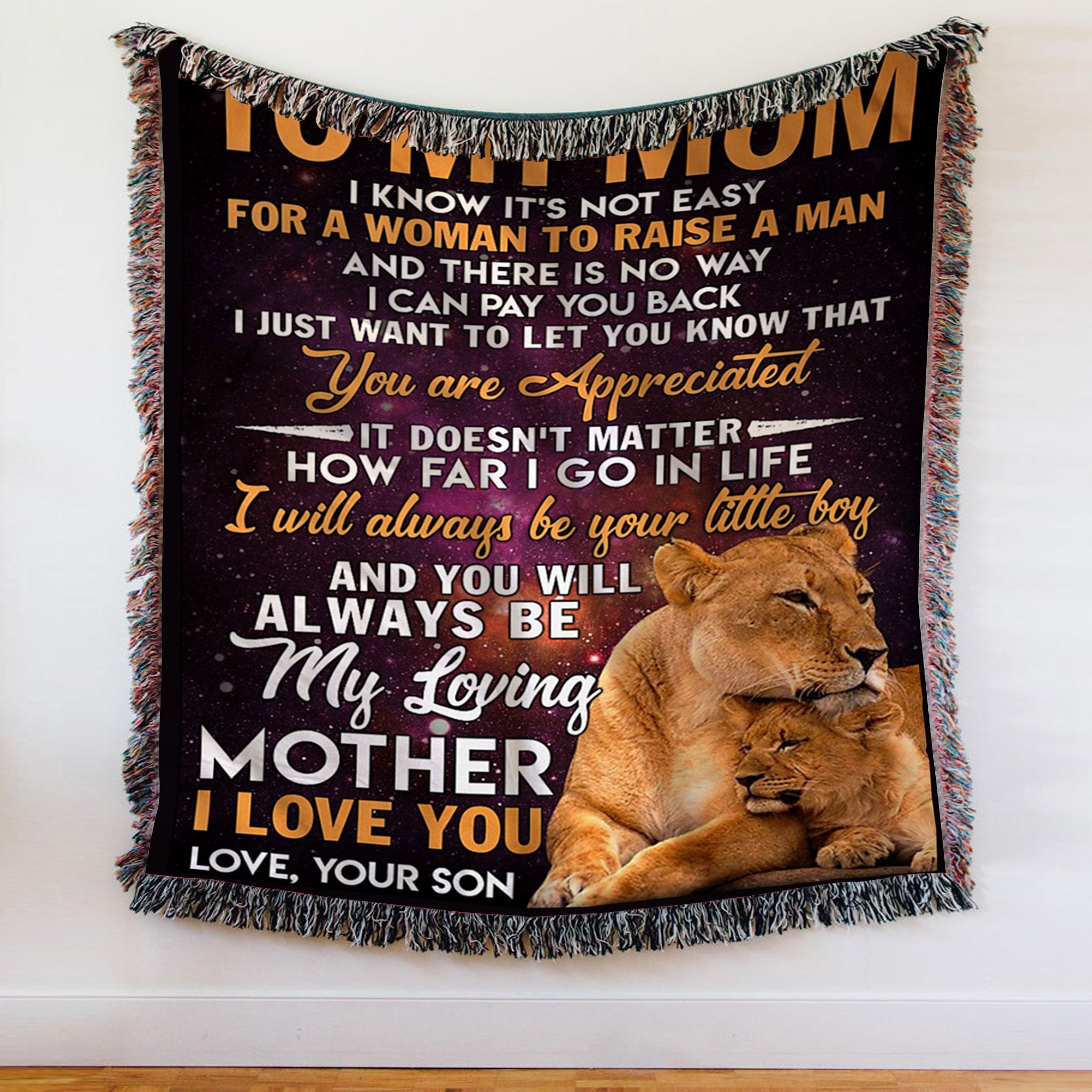 Custom Woven Blanket Lion To My Mom Woven Throw Blanket - 60x80-A Loves Gift