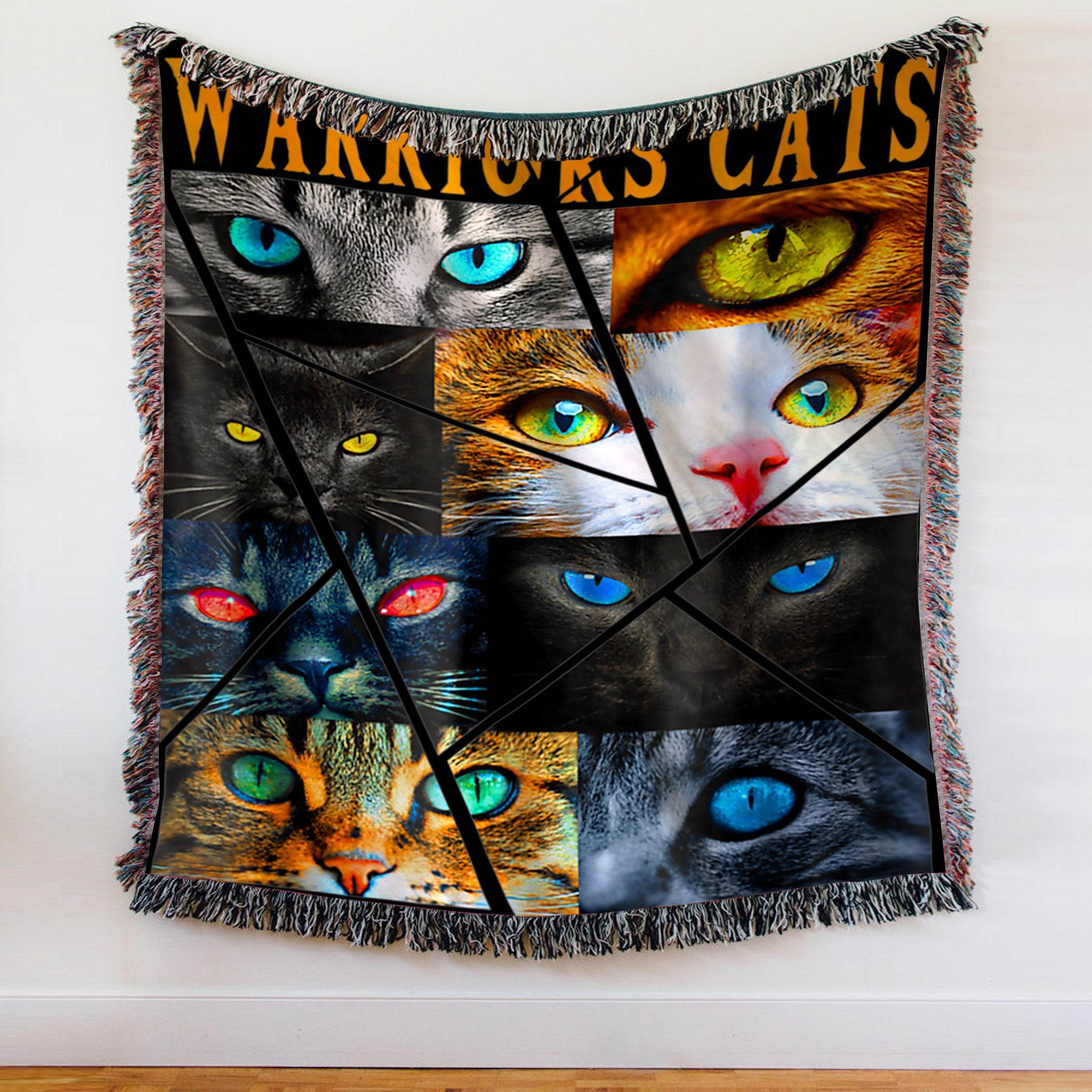 Custom Woven Blanket Warriors Cats Eye Cats Woven Throw Blanket - 50x60-A Loves Gift