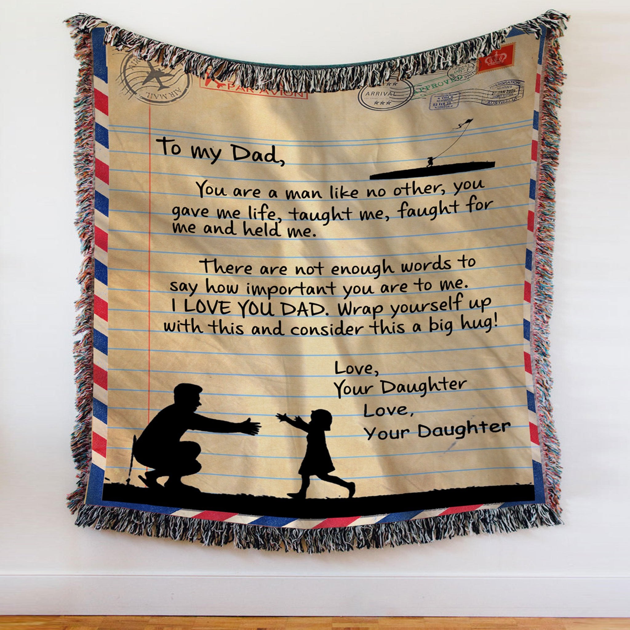 Custom Blanket Letter Daughter To My Dad Blanket - Gift For Dad-A Loves Gift