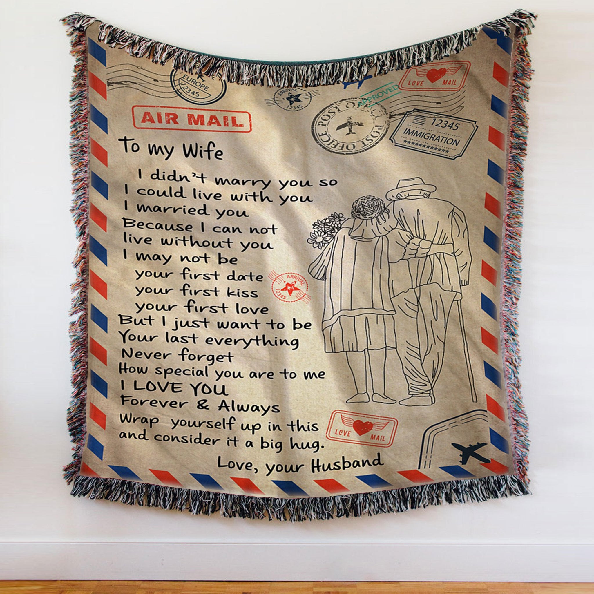 Custom Blanket Personalized Name Letter To My Wife Blanket - Gift For Wife-A Loves Gift