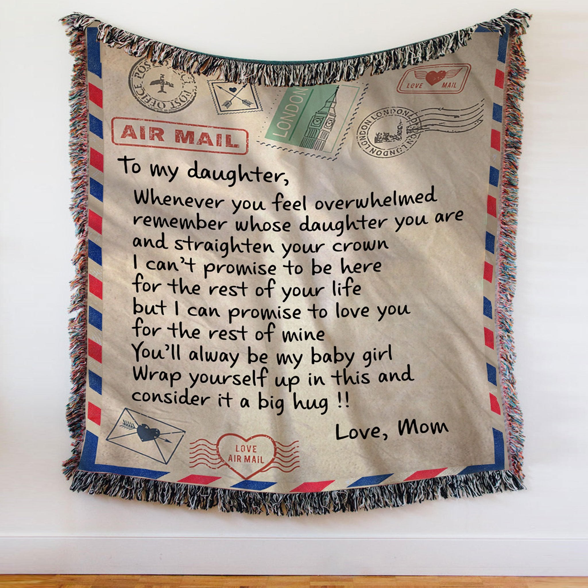 Custom Blanket Personalized Name Letter To My Daughter lanket - Gift for Daughter-A Loves Gift