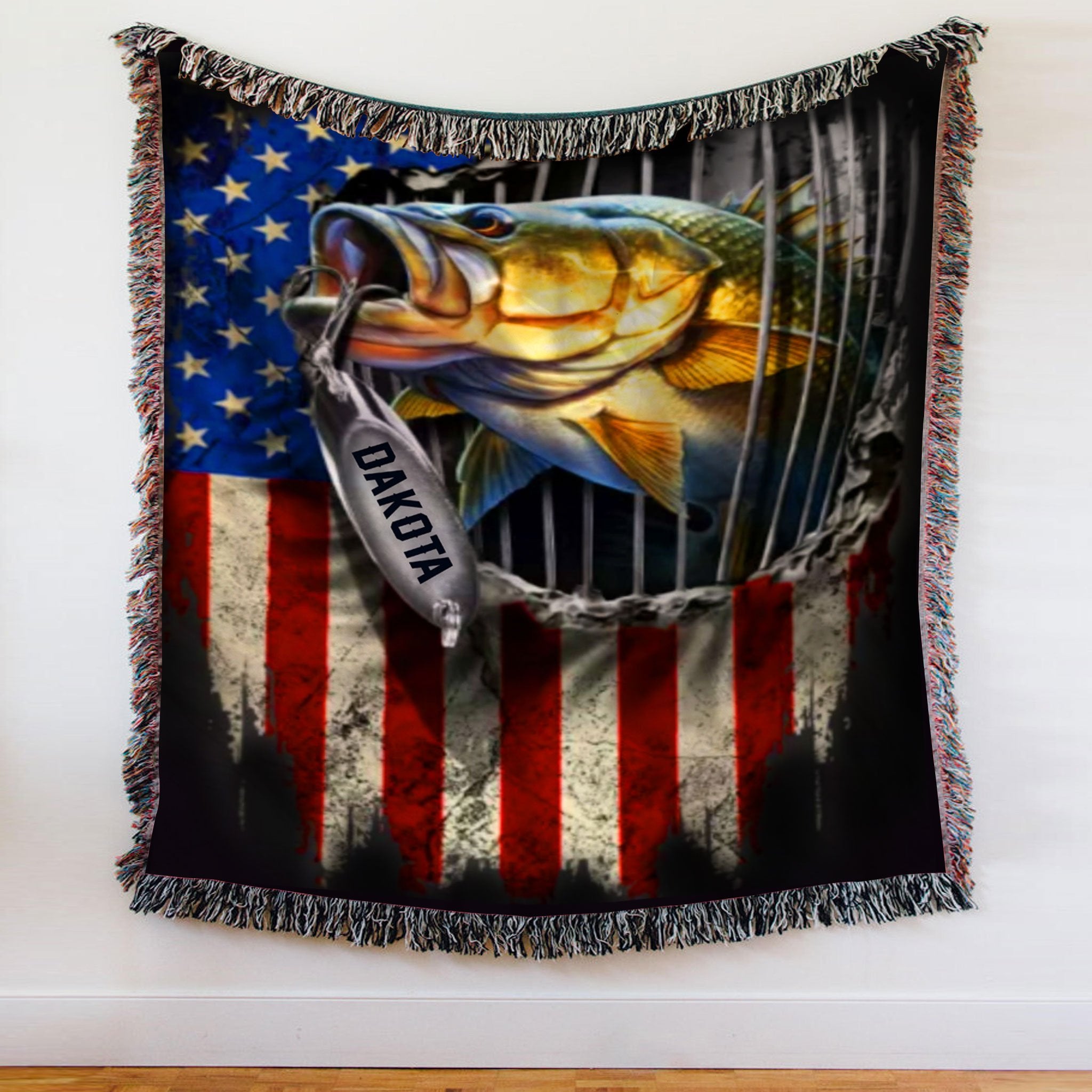 Personalized Fishing Gifts - Fishing Custom Name Woven Throw Blankets - 50x60-A Loves Gift