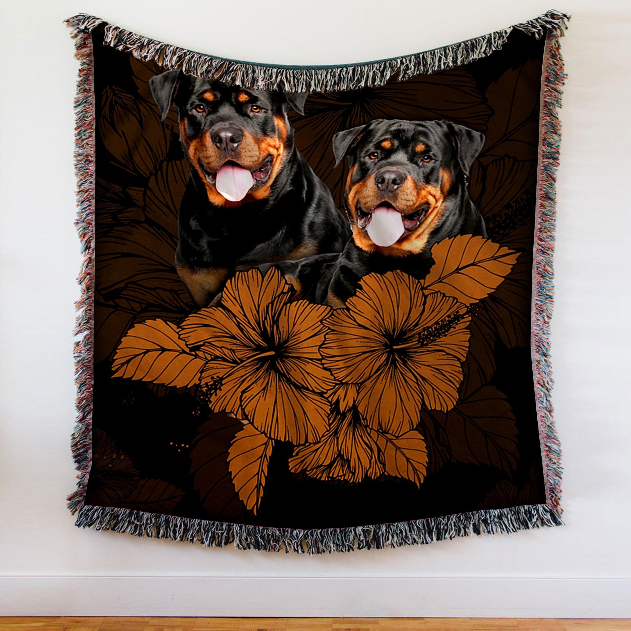 Custom Woven Blankets Rottweiler Dog Woven Throw Blanket - 50x60-A Loves Gift