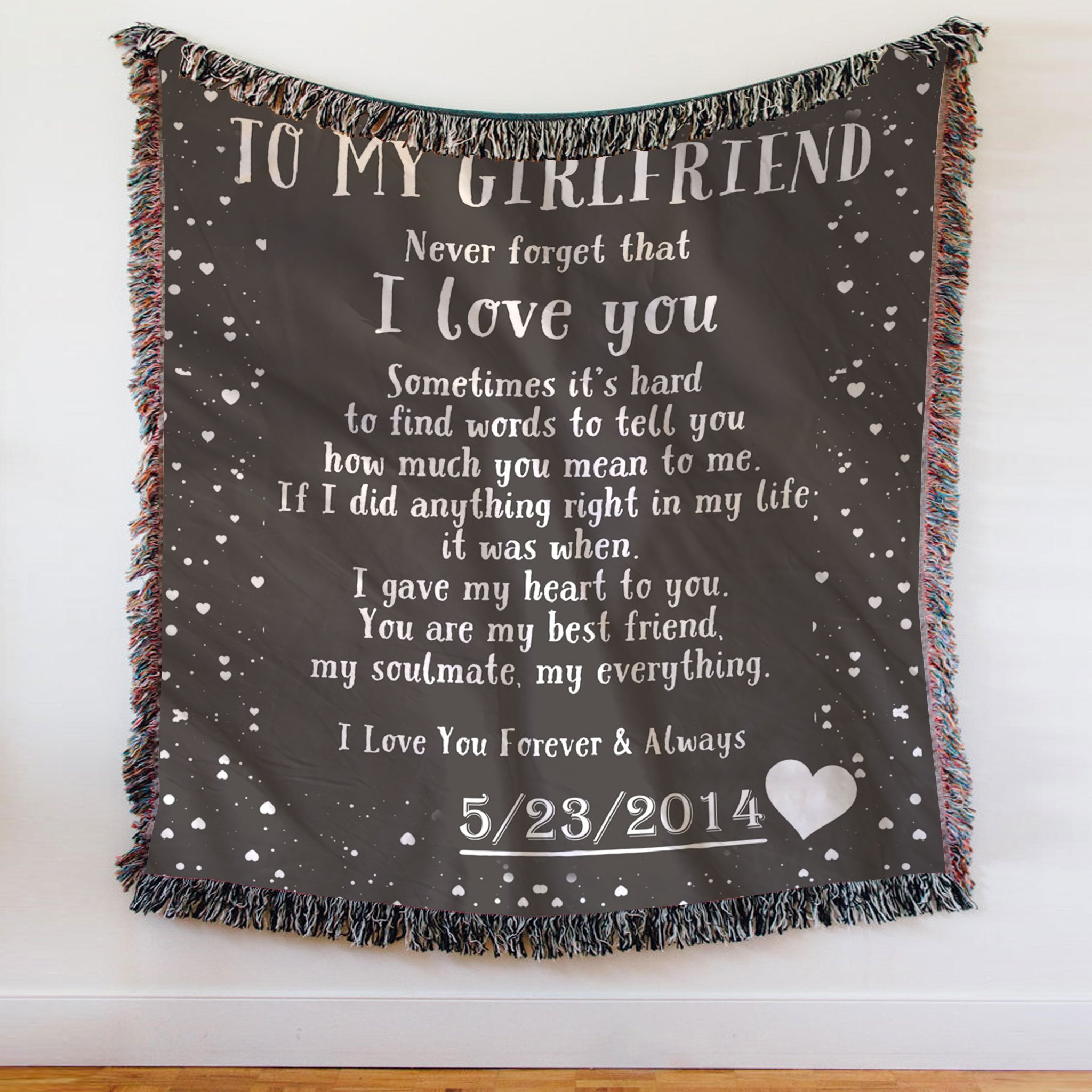 Custom Woven Blanket To My Girlfriend Personalized Woven Blanket - Gift for Girlfriend - 60x80-A Loves Gift