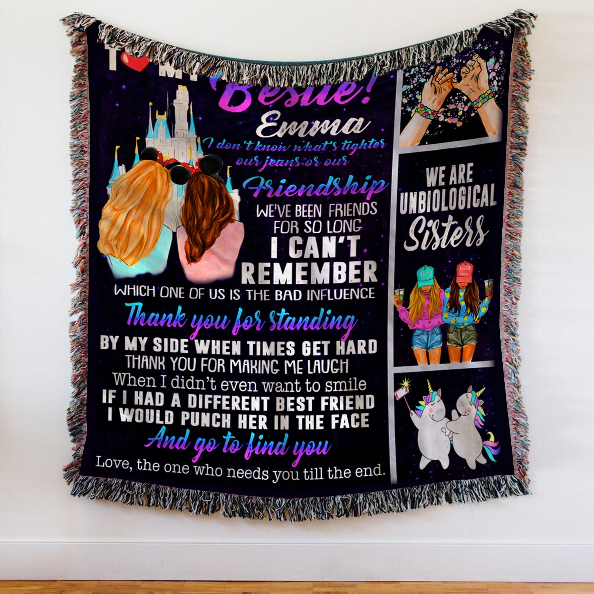 Custom Woven Blanket To My Bestie Personalized Name Woven Throw Blanket - 60x80-A Loves Gift