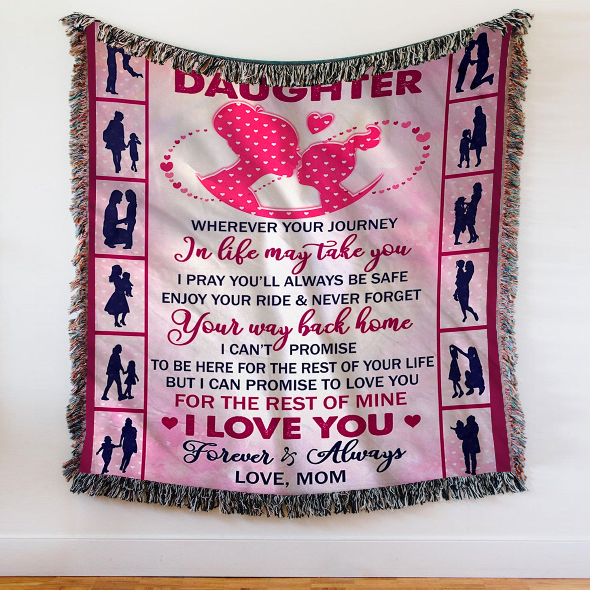 Custom Woven Blanket To My Daughter Woven Throw Blanket - Gift for Daughter - 50x60-A Loves Gift