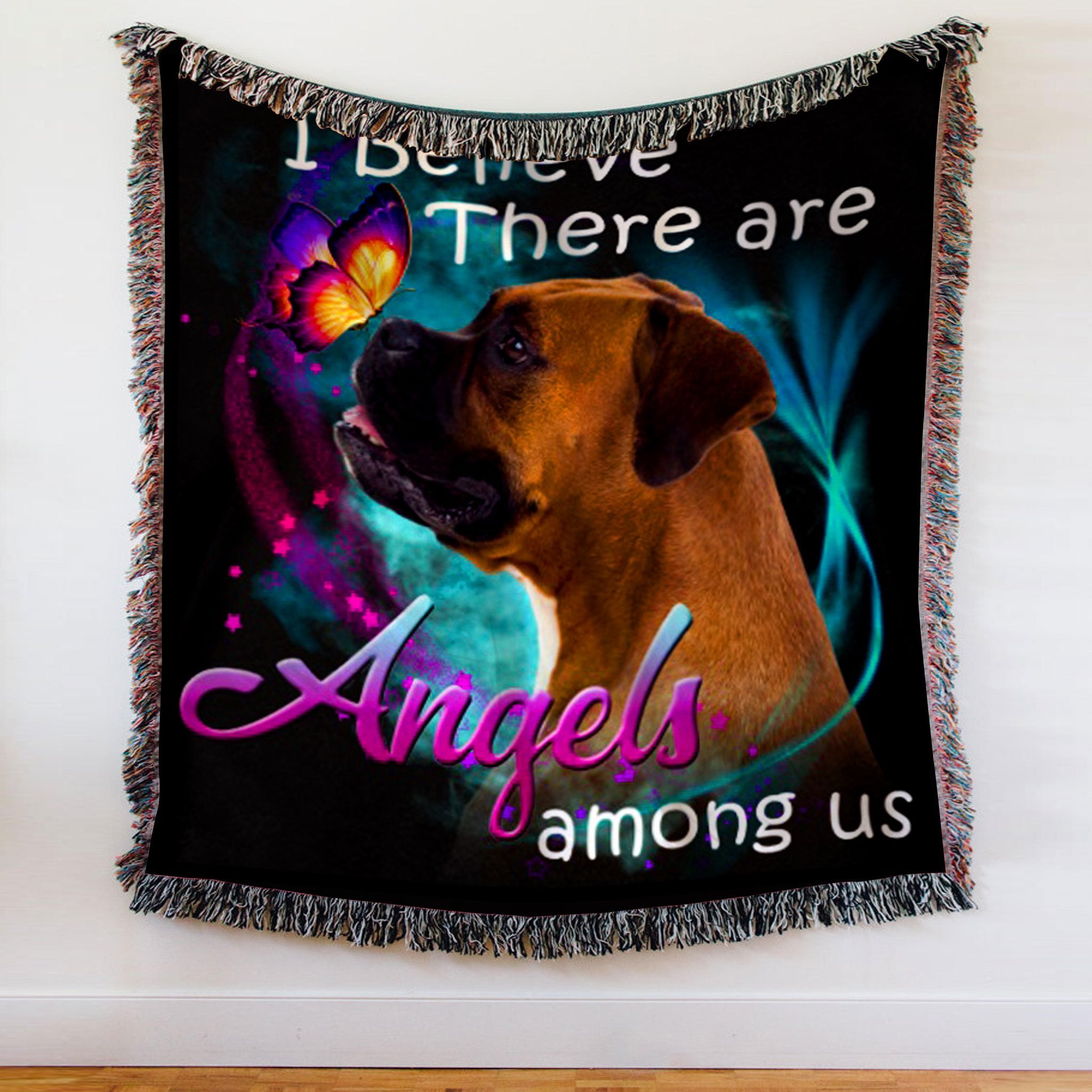 Customs Woven Blanket Boxer Angels Among Us Classic Woven Throw Blanket  - 50x60-A Loves Gift