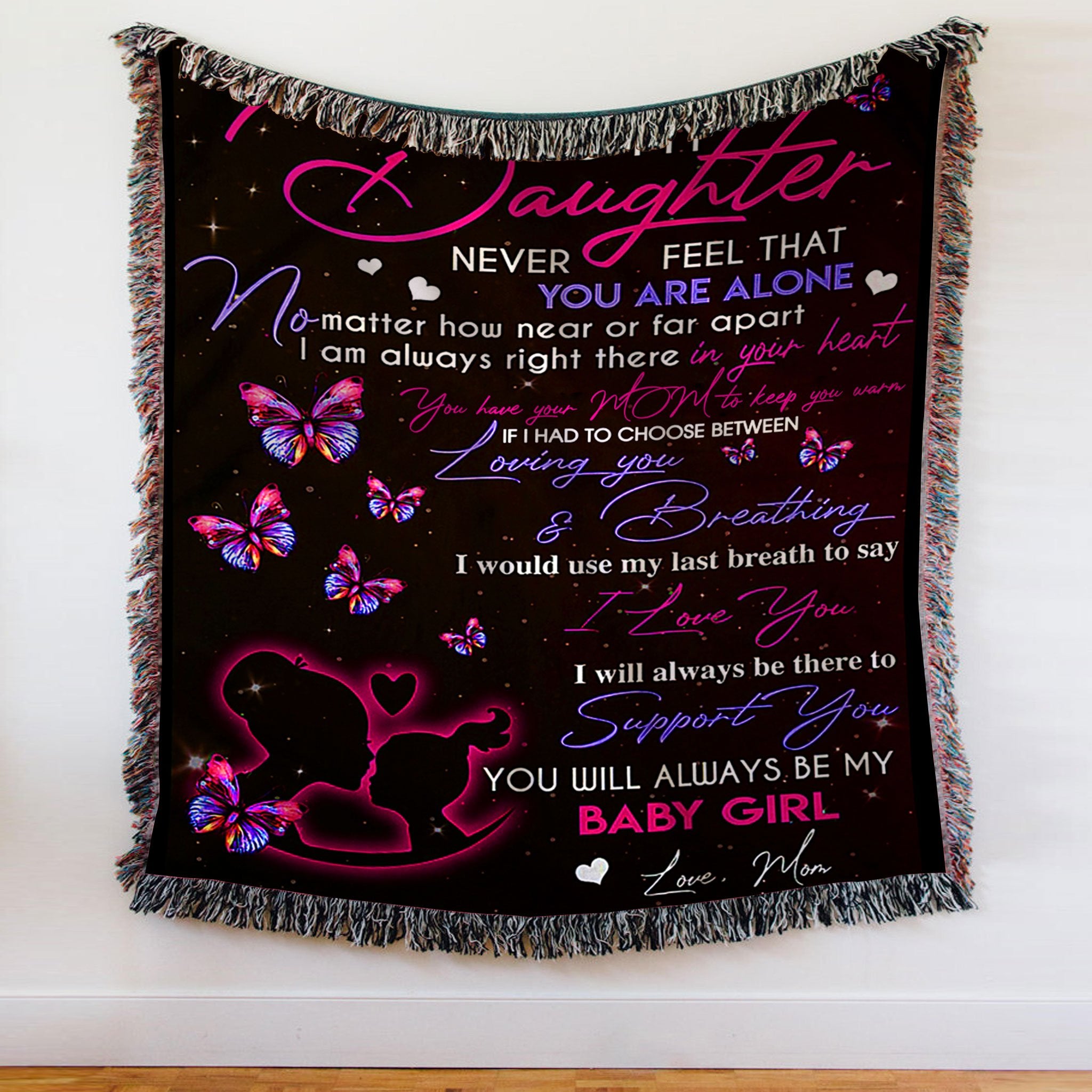 Custom Woven Blanket To My Daughter Woven Throw Blanket - Gift for Daughter - 60x80-A Loves Gift