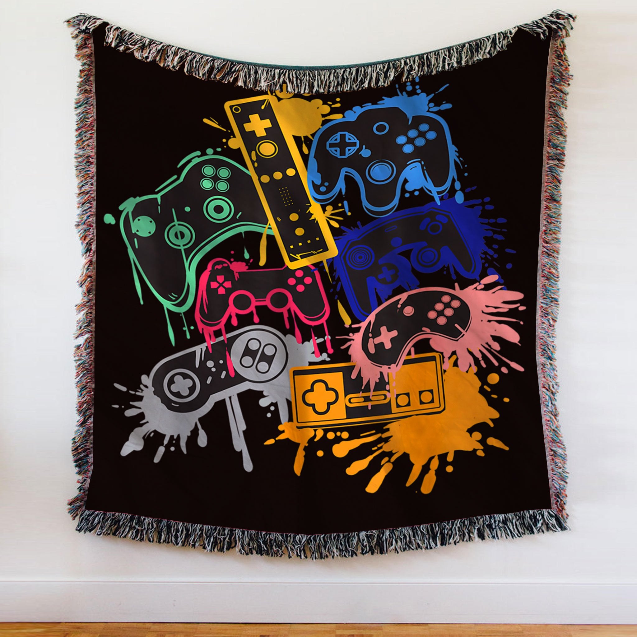 Custom Woven Blanket Control All the Things Video Game Controller Woven Throw Blanket - 60x80-A Loves Gift