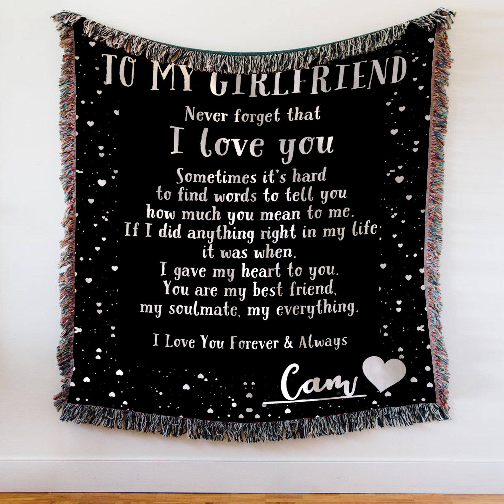 Custom Woven Blanket To My Girlfriend Personalized Woven Throw Blanket - 50x60-A Loves Gift