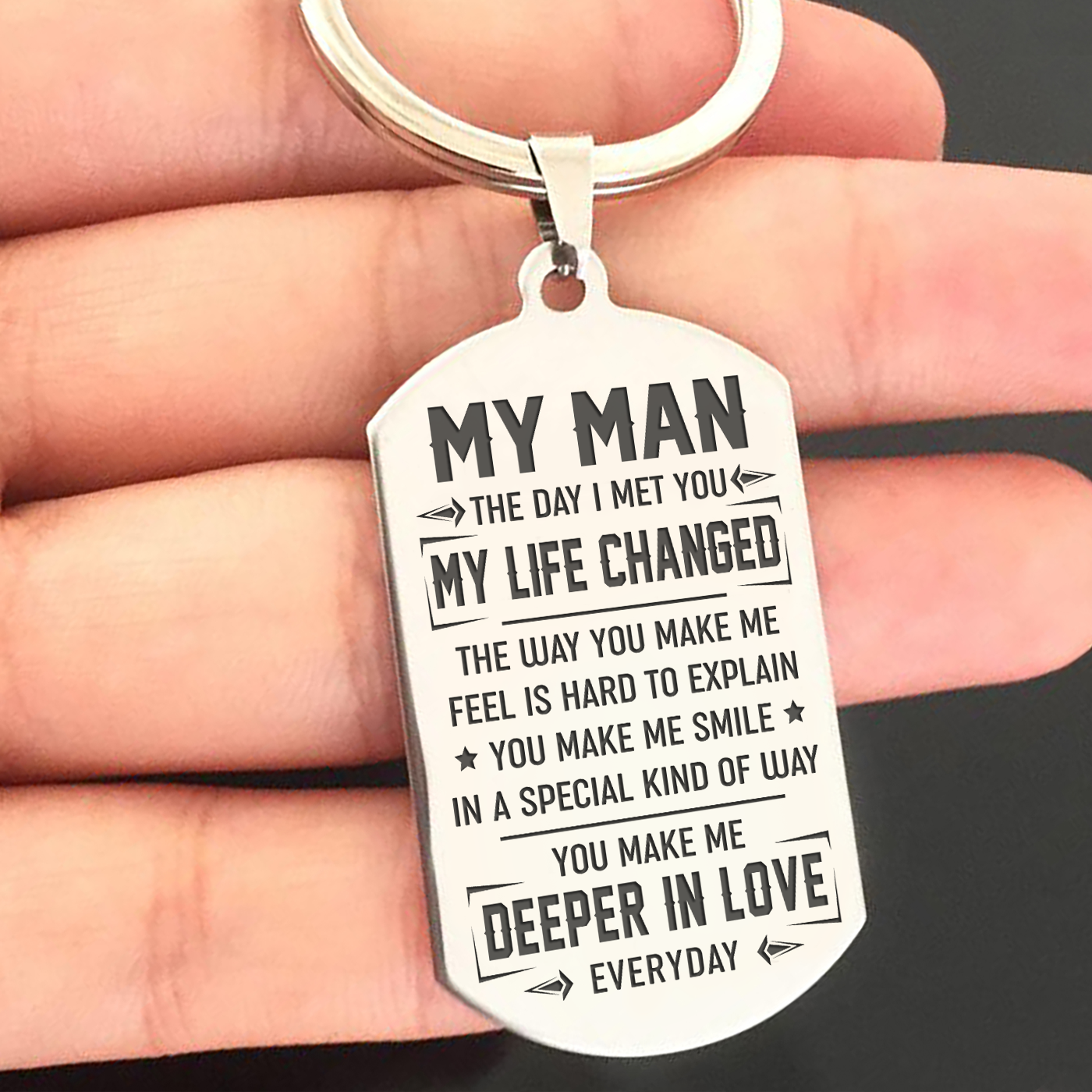 MY MAN - MY LIFE CHANGED - KEY CHAIN 1-A Loves Gift