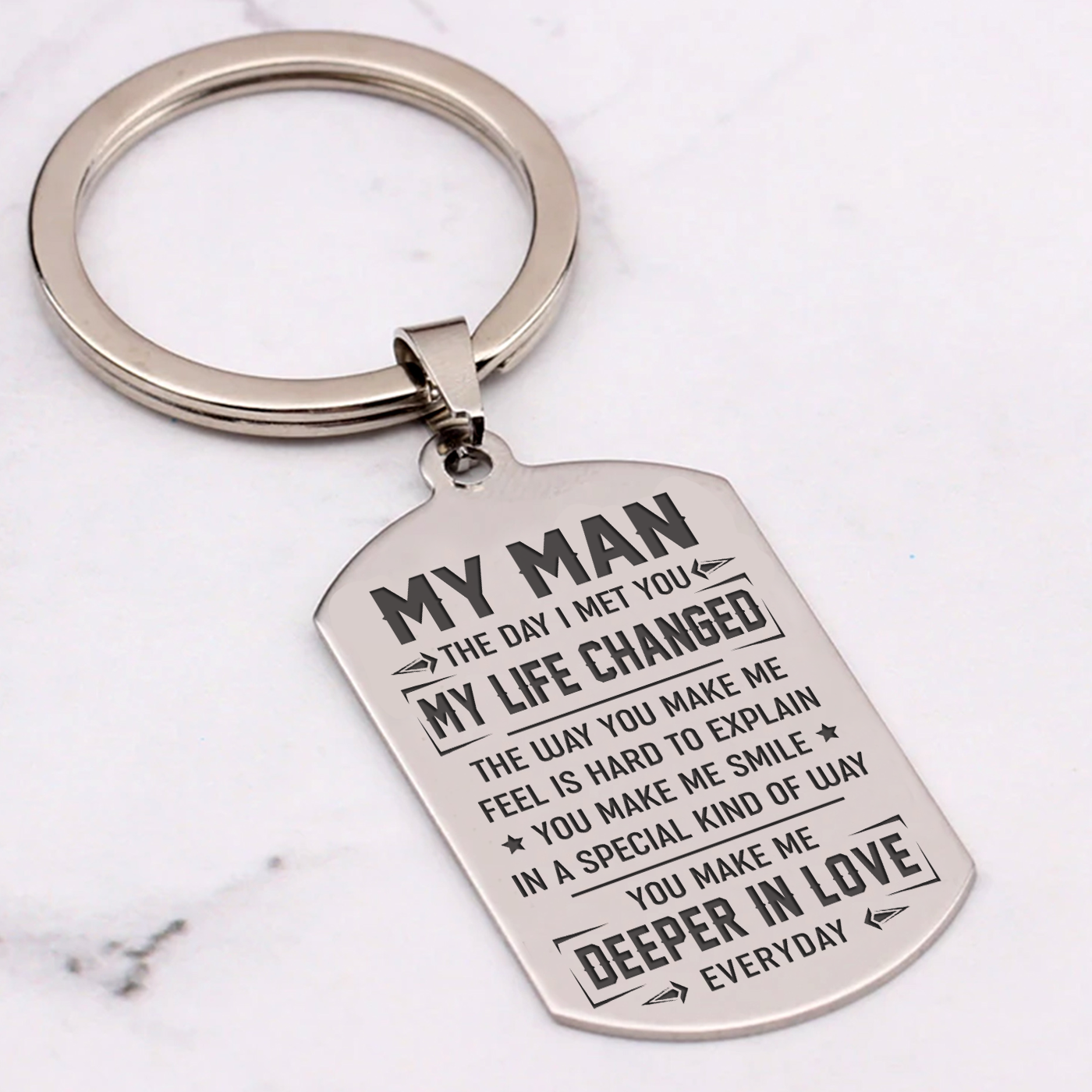 MY MAN - MY LIFE CHANGED - KEY CHAIN 1-A Loves Gift