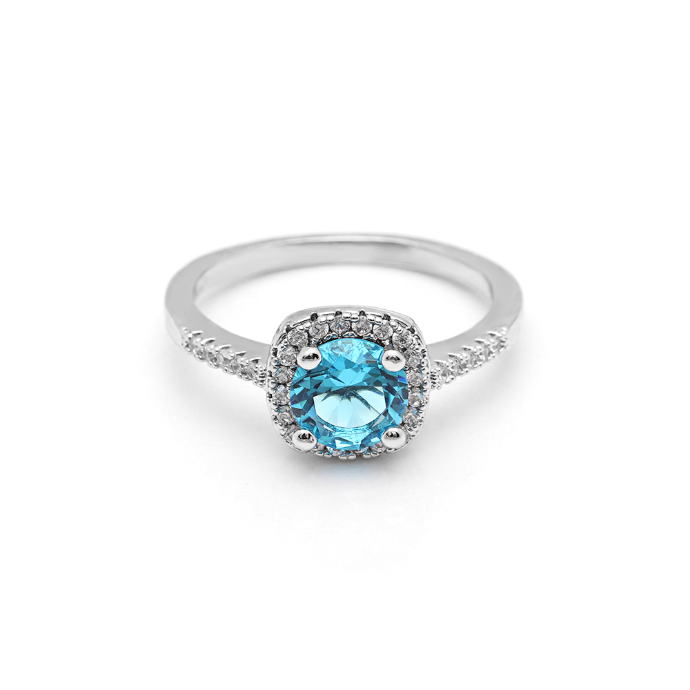 Hainon Women Wedding Rings with Blue Stone 5-12